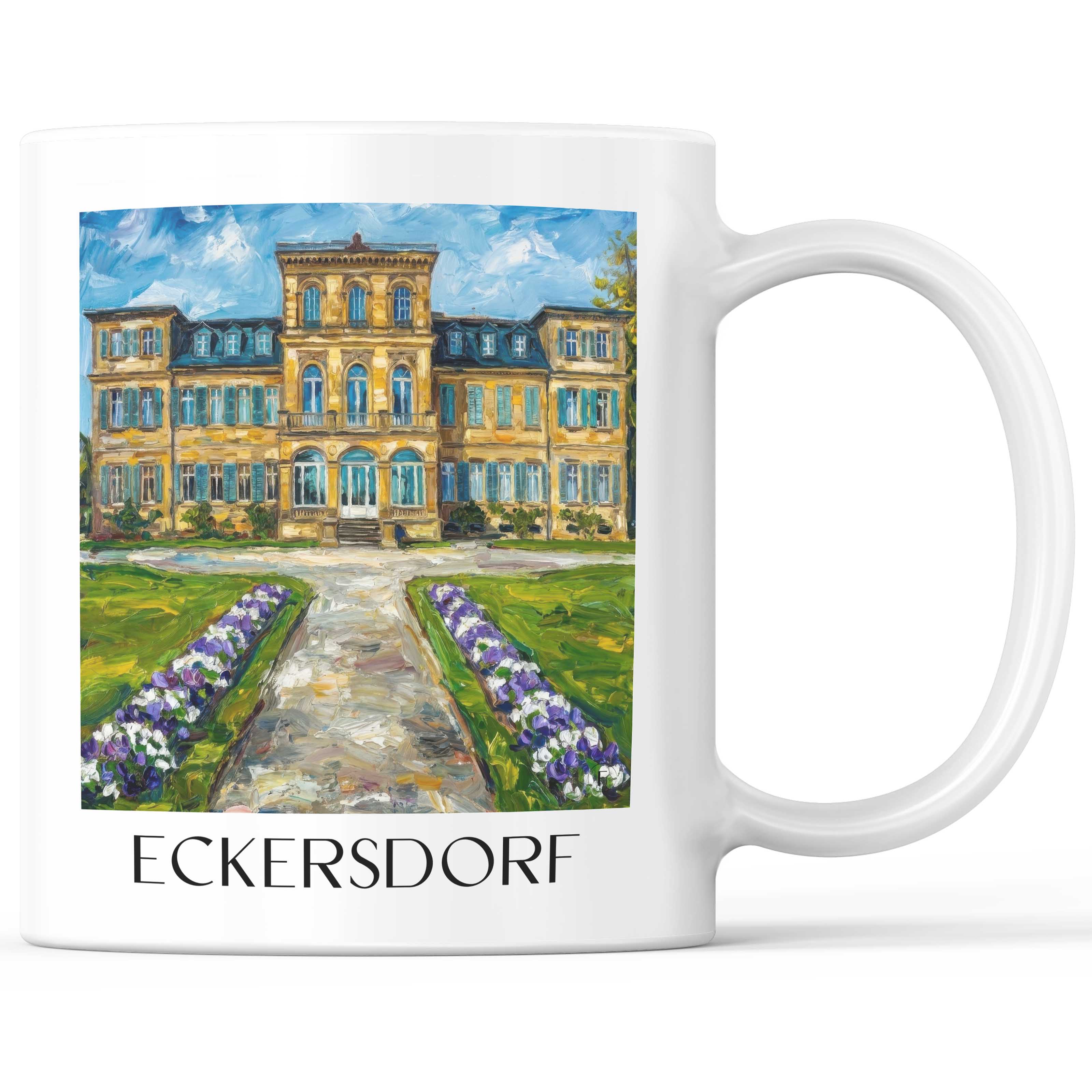 Eckersdorf Kaffeebecher - Oberfranken - Deutschland Becher - Kaffeetasse im Ölgemälde Stil - favplace