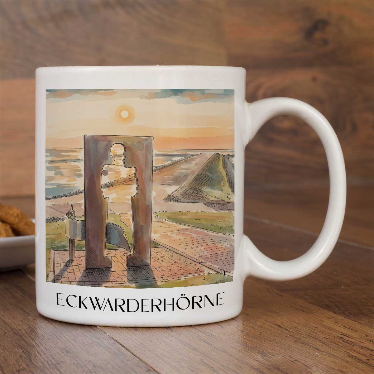 eckwarderhörne-niedersachsen-deutschland-kaffeebecher-aquarell