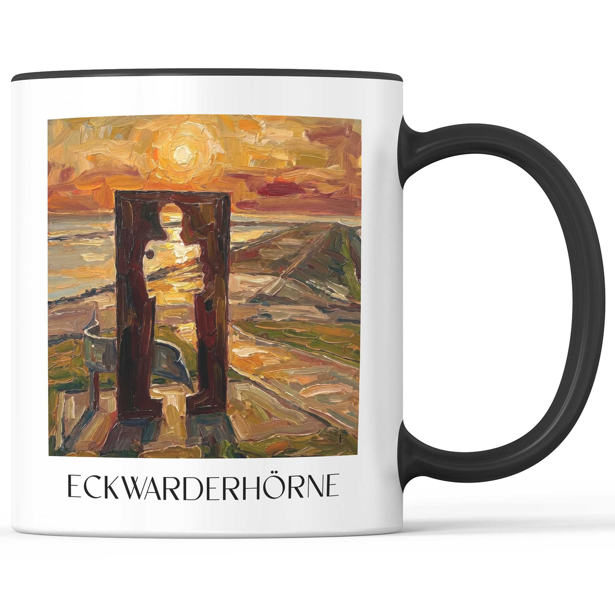 eckwarderhörne-niedersachsen-deutschland-kaffeebecher-oil-painting-oelgemaelde