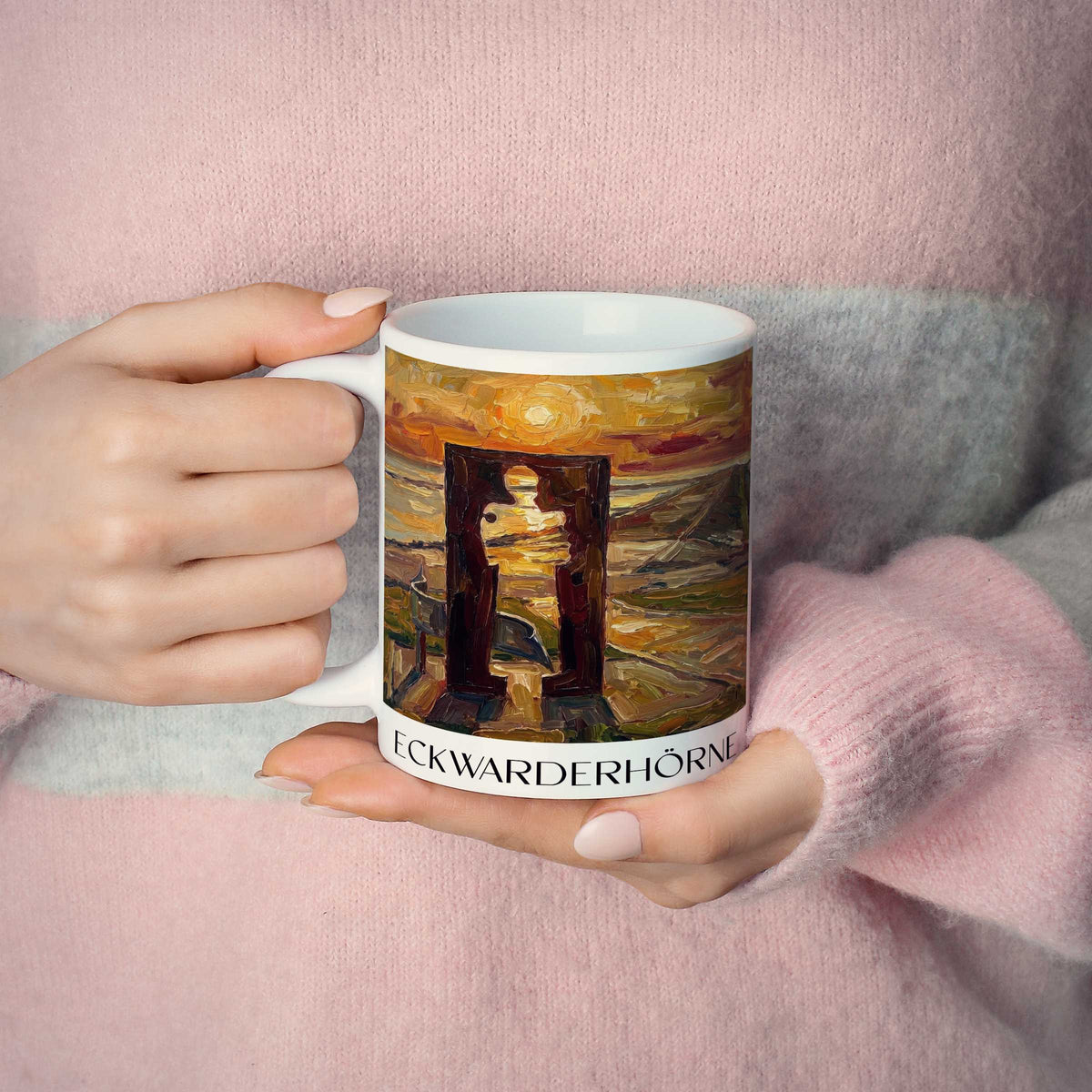 eckwarderhörne-niedersachsen-deutschland-kaffeebecher-oil-painting-oelgemaelde