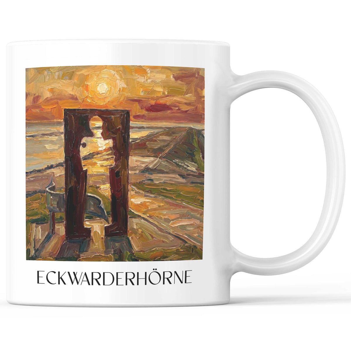 eckwarderhörne-niedersachsen-deutschland-kaffeebecher-oil-painting-oelgemaelde