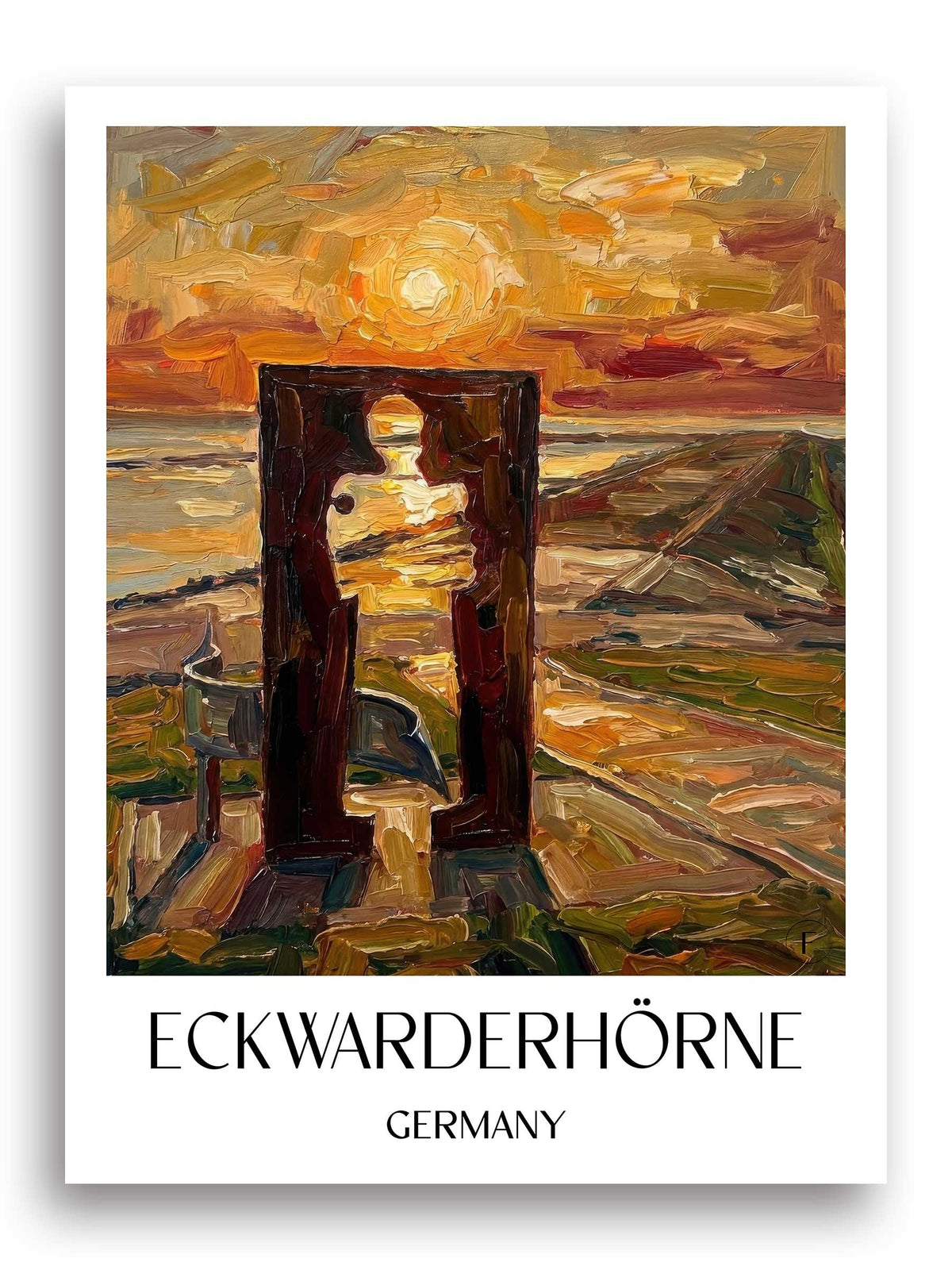 Eckwarderhörne Poster - Niedersachsen - Deutschland Kunstdruck - Ölgemälde von A4 bis A1 - favplace