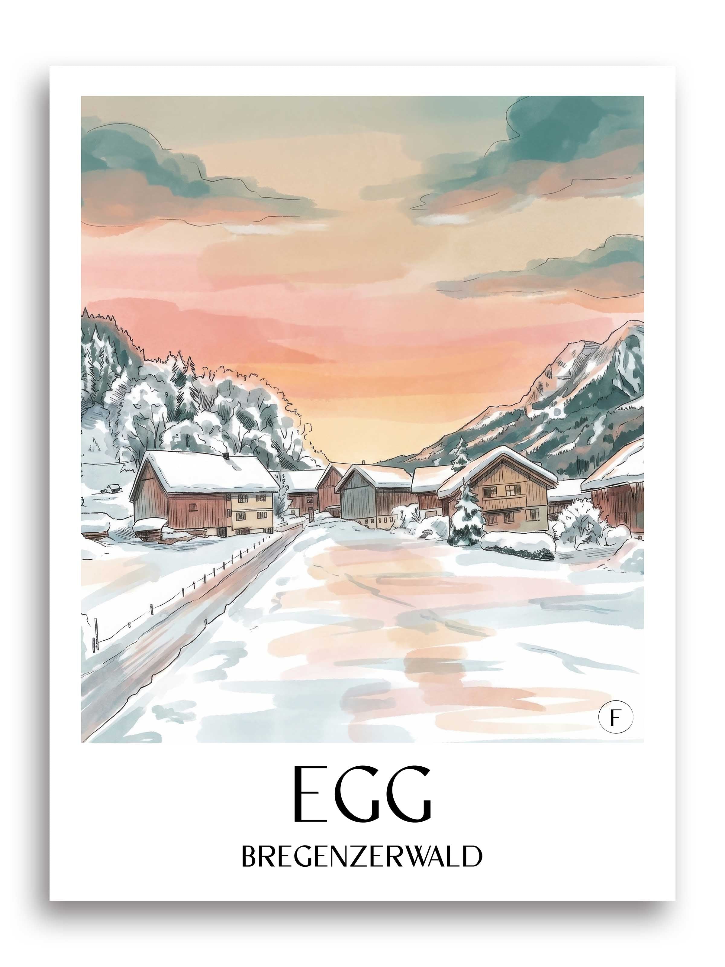 egg-bregenzerwald-österreich-poster-aquarell