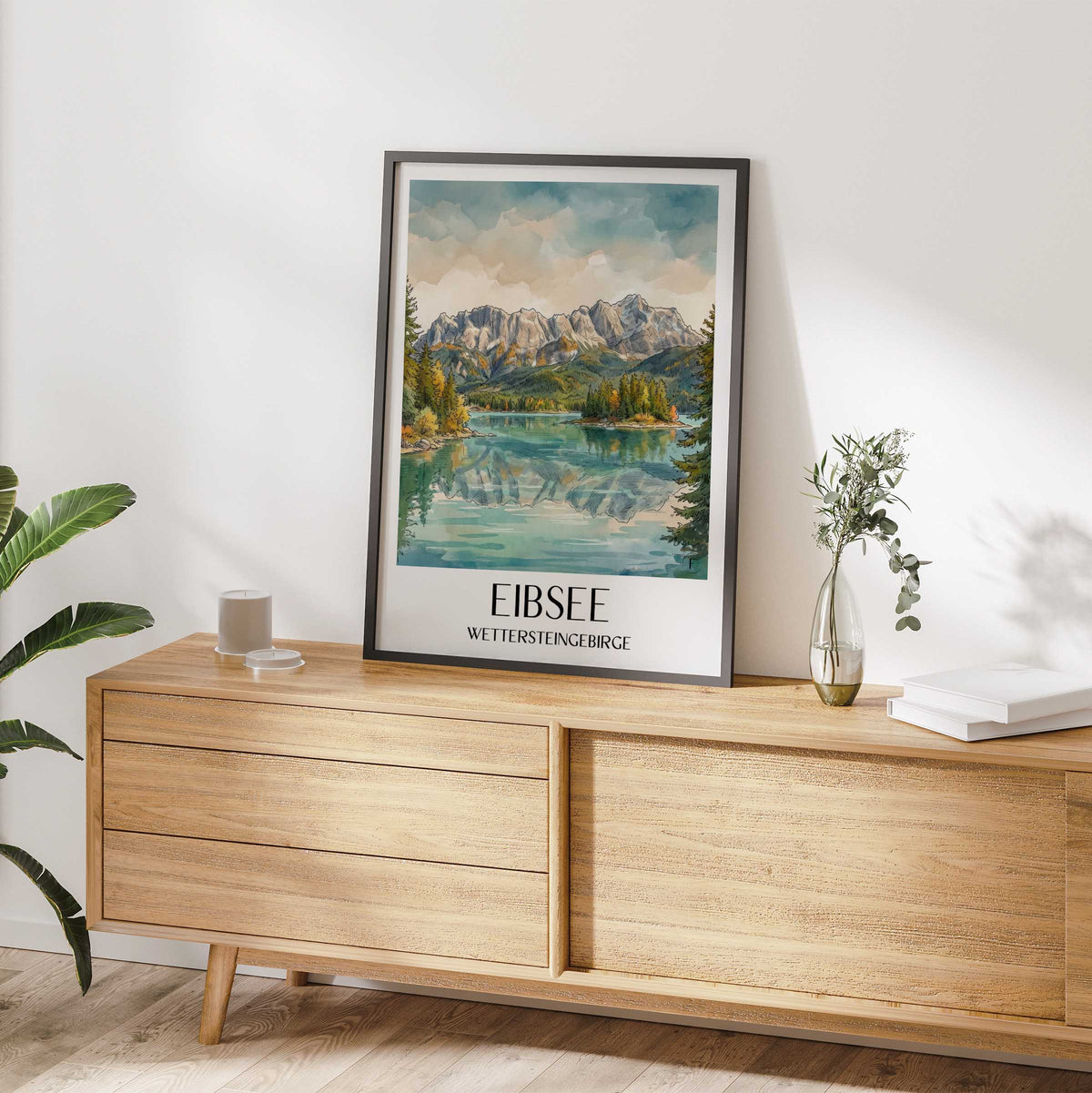 eibsee-wettersteingebirge-deutschland-poster-aquarell