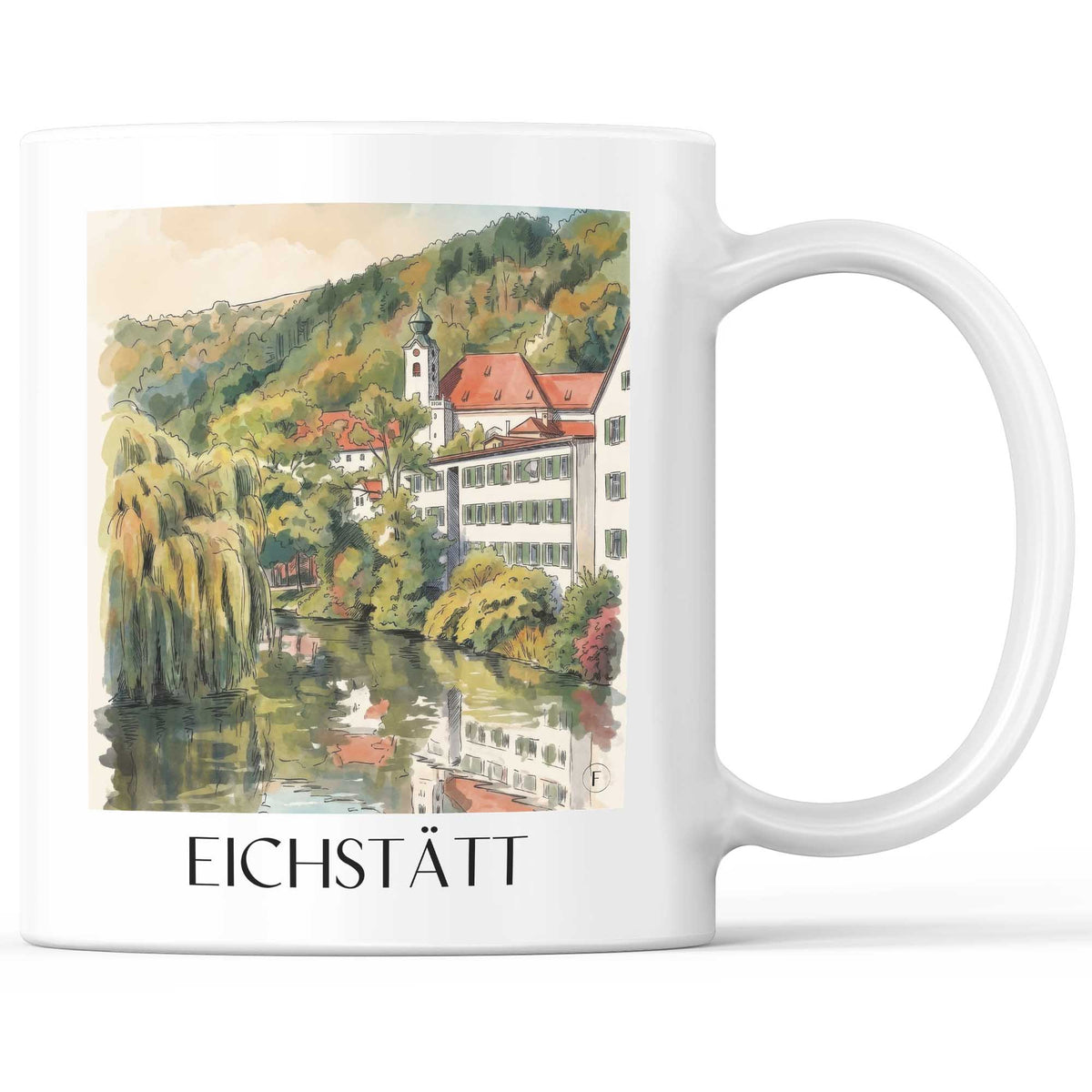 Eichstätt Kaffeebecher - Altmühltal - Deutschland Becher - Kaffeetasse im Aquarell Stil - favplace