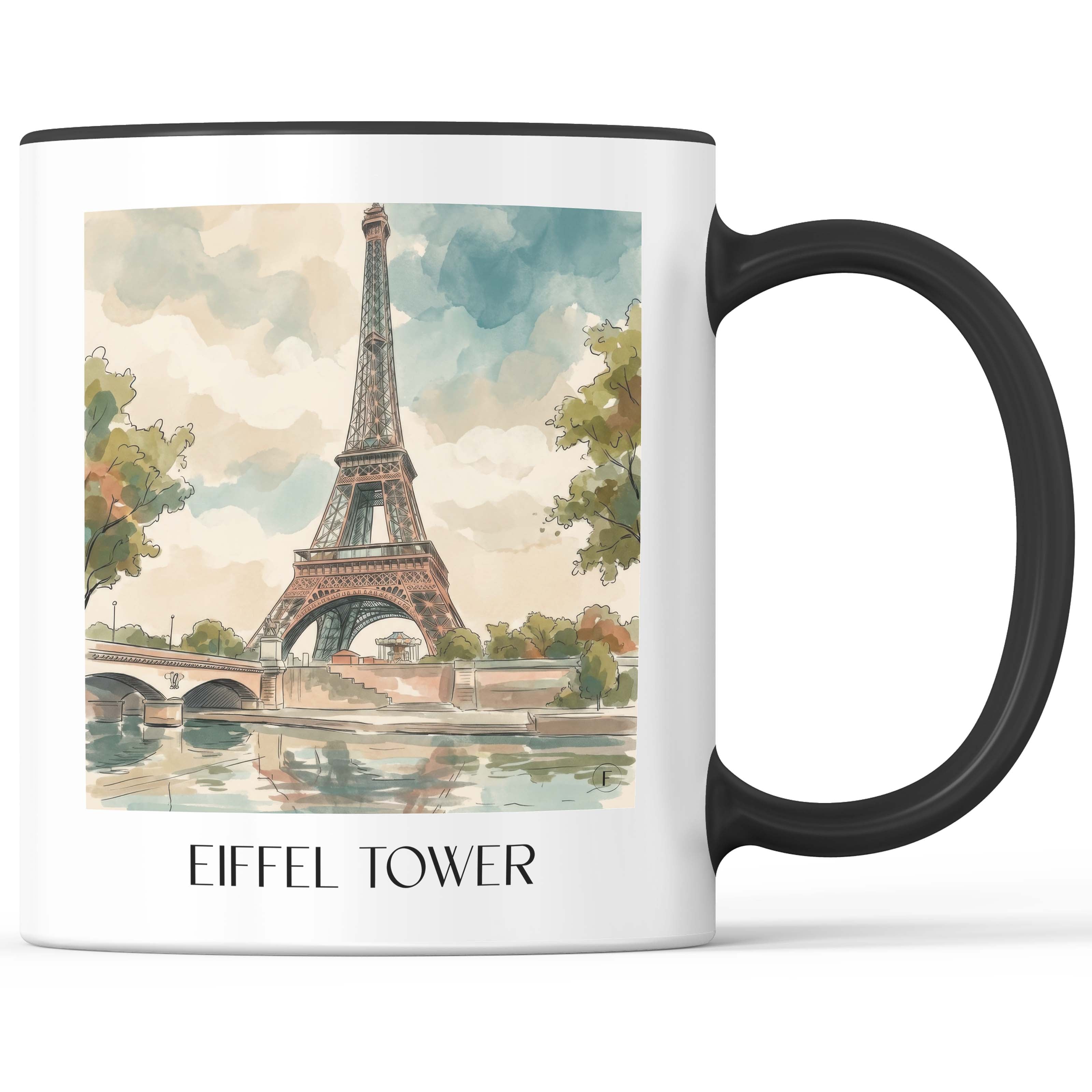 Eiffelturm Kaffeebecher - Paris - Frankreich Becher - Kaffeetasse im Aquarell Stil - favplace