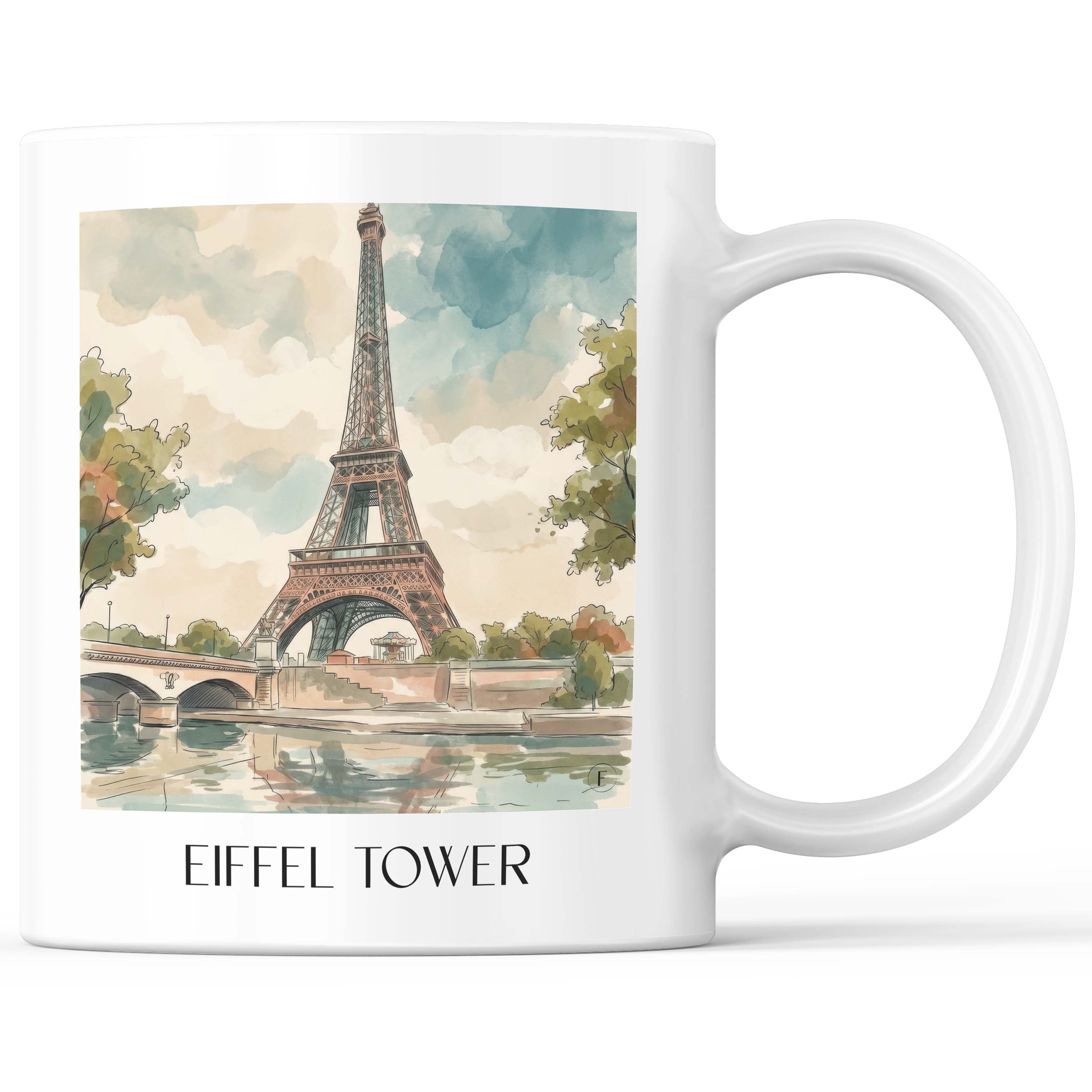 Eiffelturm Kaffeebecher - Paris - Frankreich Becher - Kaffeetasse im Aquarell Stil - favplace