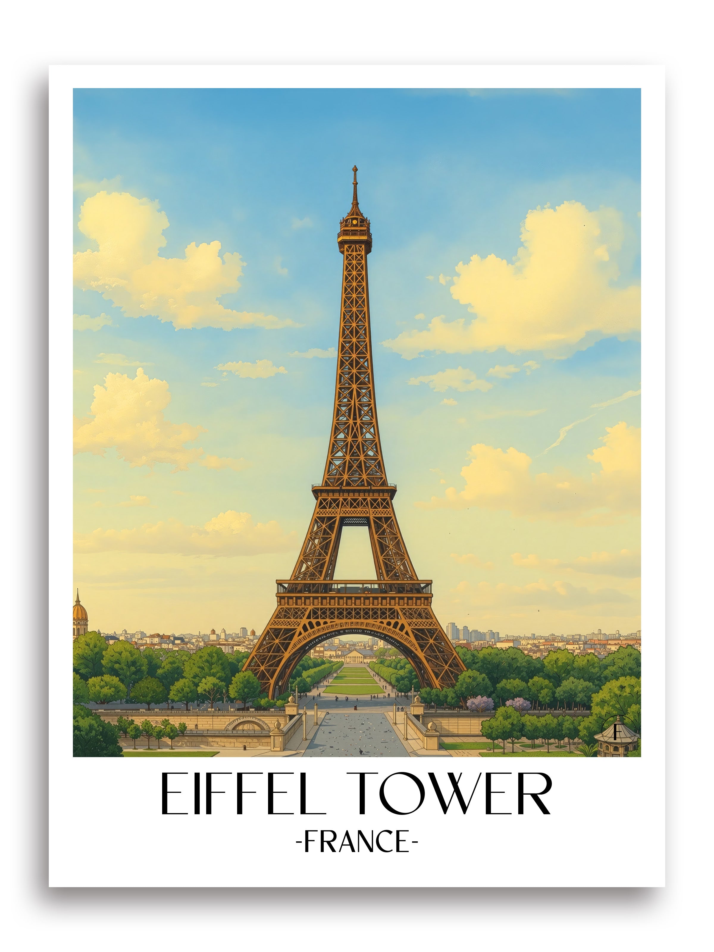 Eiffelturm Poster - Paris - Frankreich Kunstdruck - Aquarell von A4 bis A1 - favplace