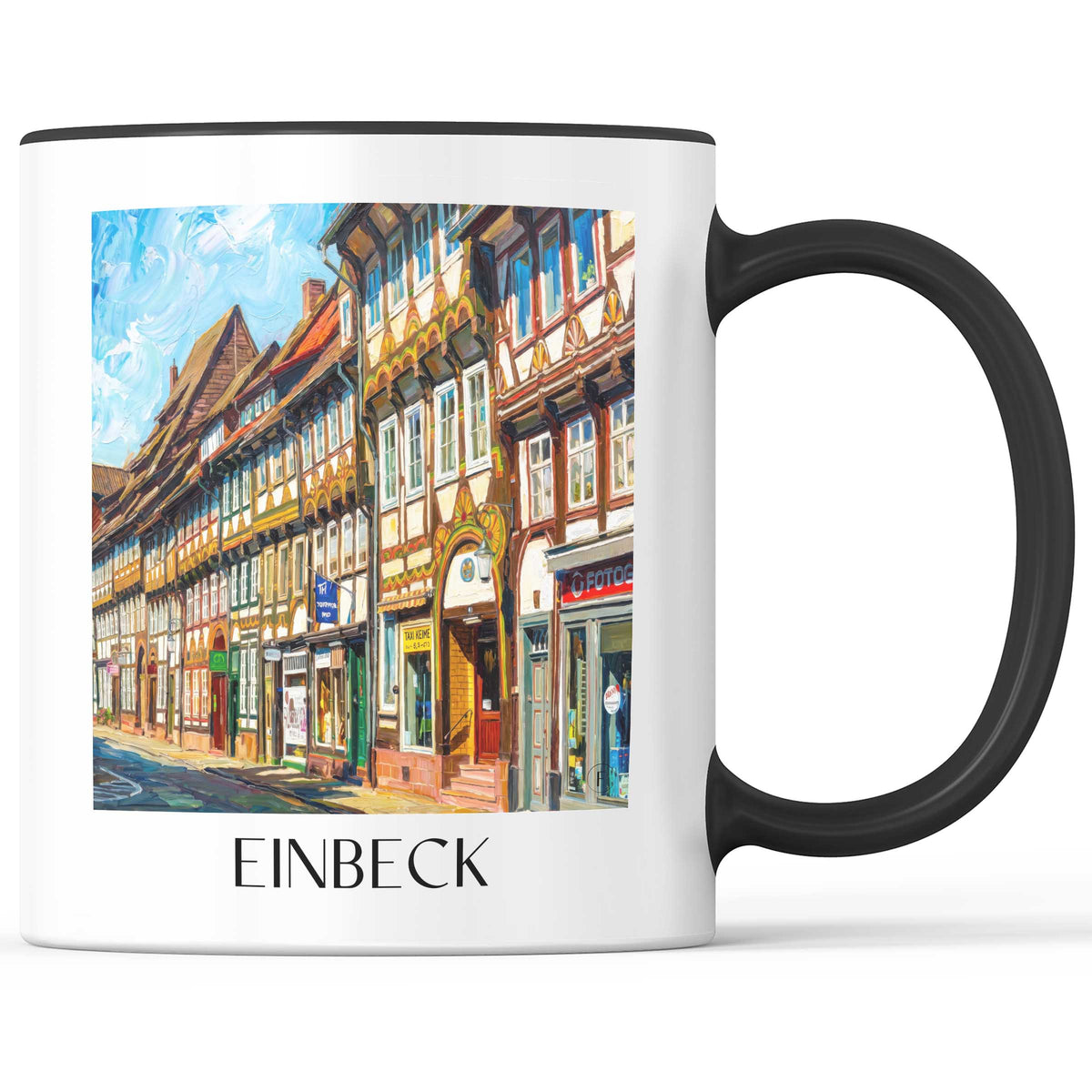 Einbeck Kaffeebecher - Leinebergland - Deutschland Becher - Kaffeetasse im Ölgemälde Stil