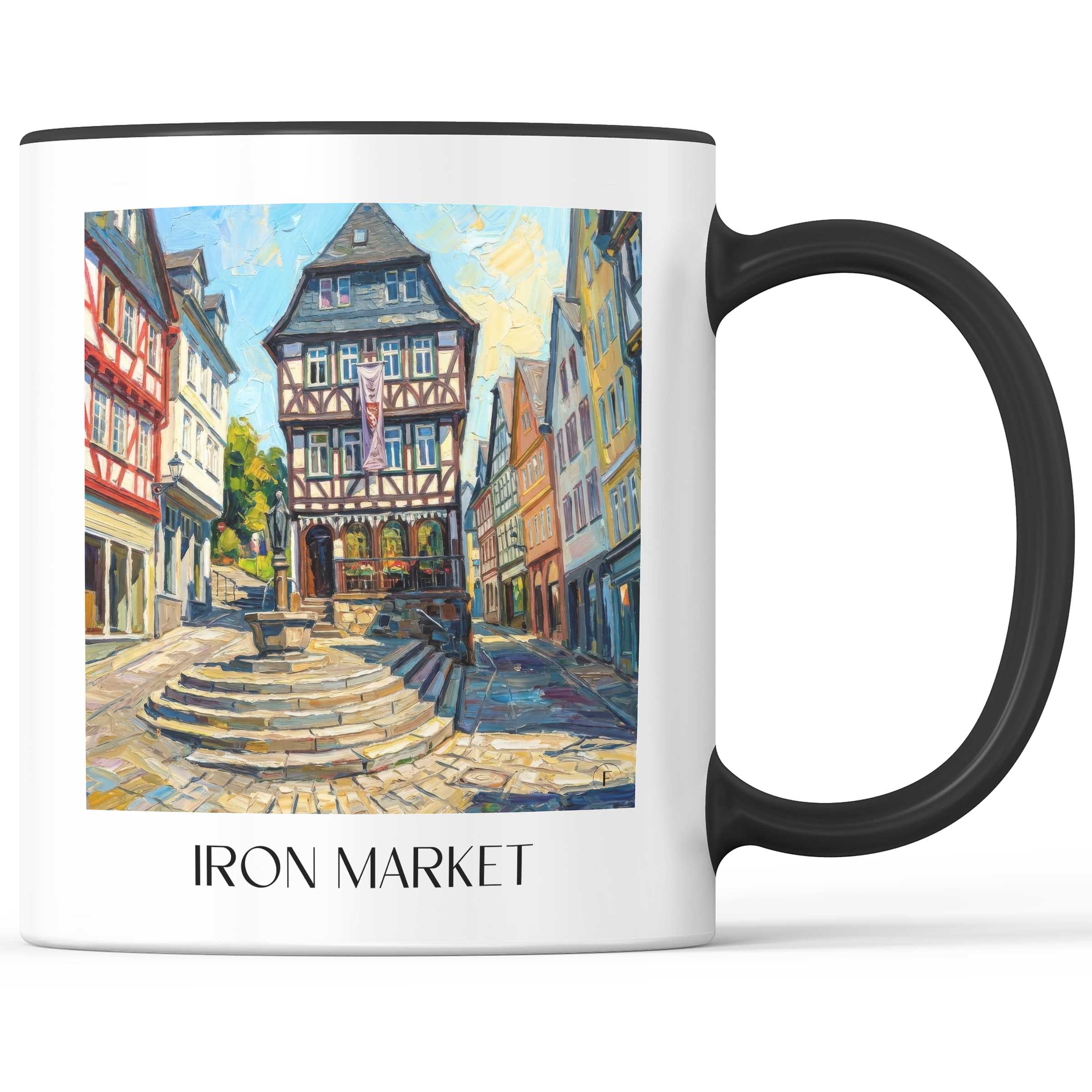 Eisenmarkt Kaffeebecher - Wetzlar - Deutschland Becher - Kaffeetasse im Ölgemälde Stil - favplace