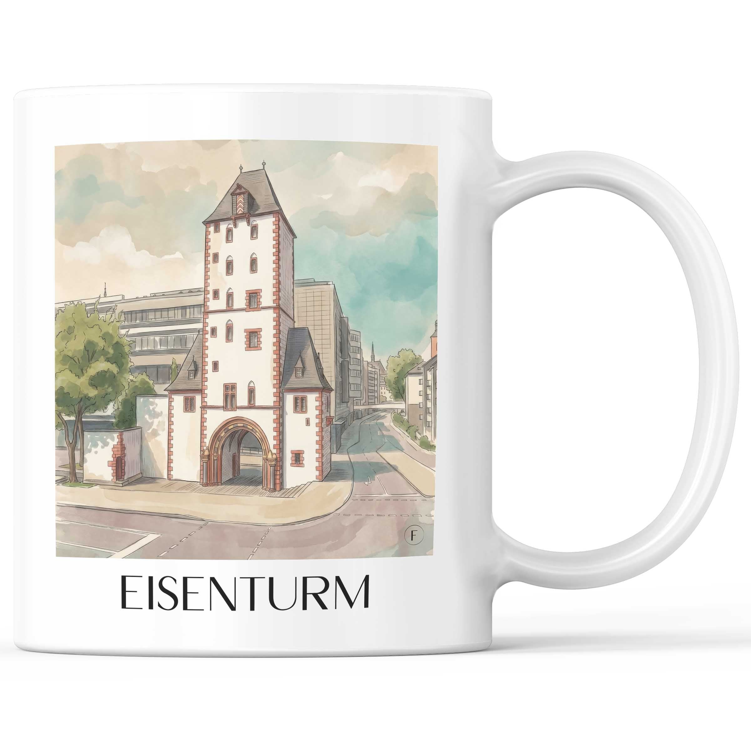 eisenturm-mainz-deutschland-kaffeebecher-aquarell