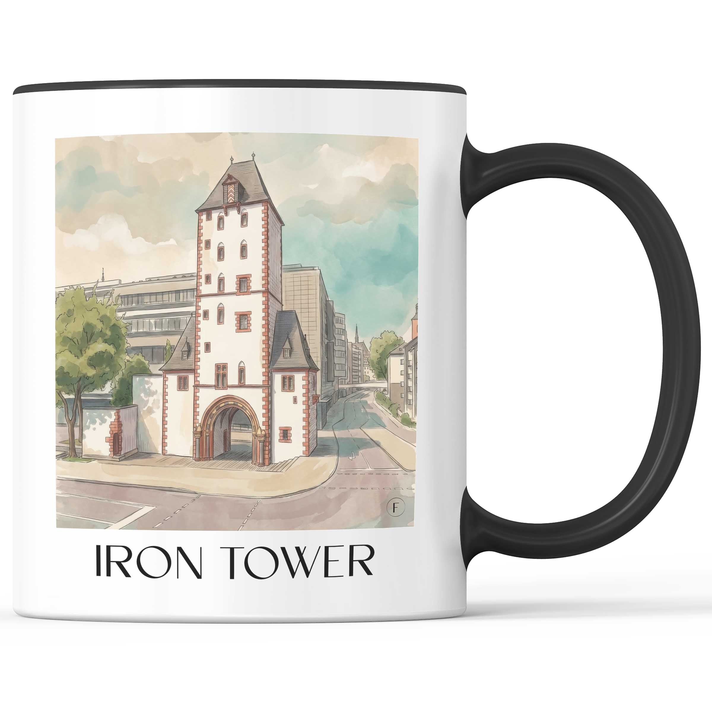 Eisenturm Kaffeebecher - Mainz - Deutschland Becher - Kaffeetasse im Aquarell Stil - favplace