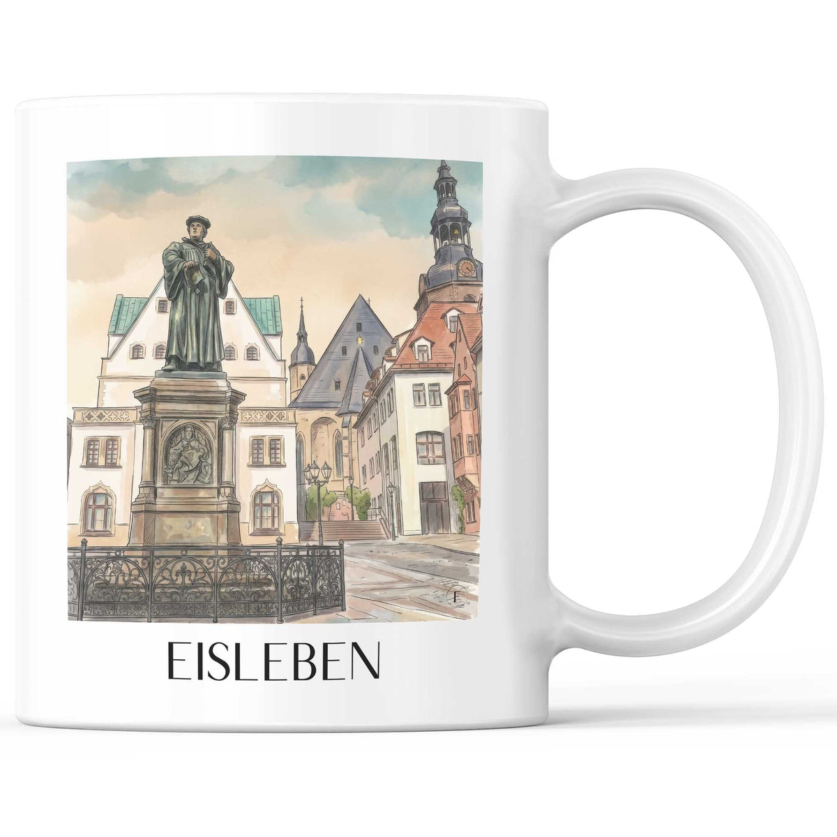 Eisleben Kaffeebecher - Mansfelder Land - Deutschland Becher - Kaffeetasse im Aquarell Stil - favplace