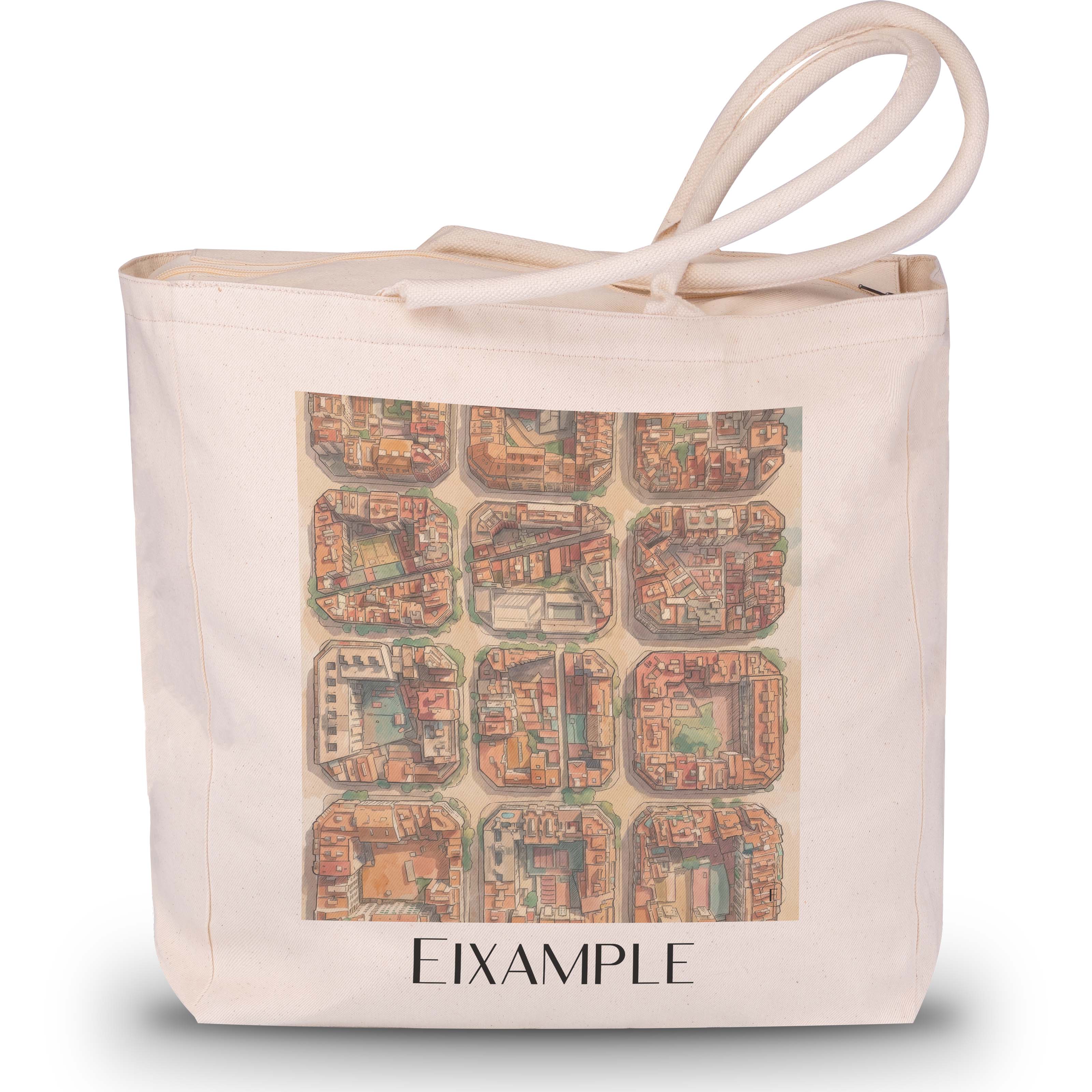 Eixample Shopping Tasche - Barcelona - Spanien Tote Bag - Einkaufstasche im Aquarell Stil - favplace