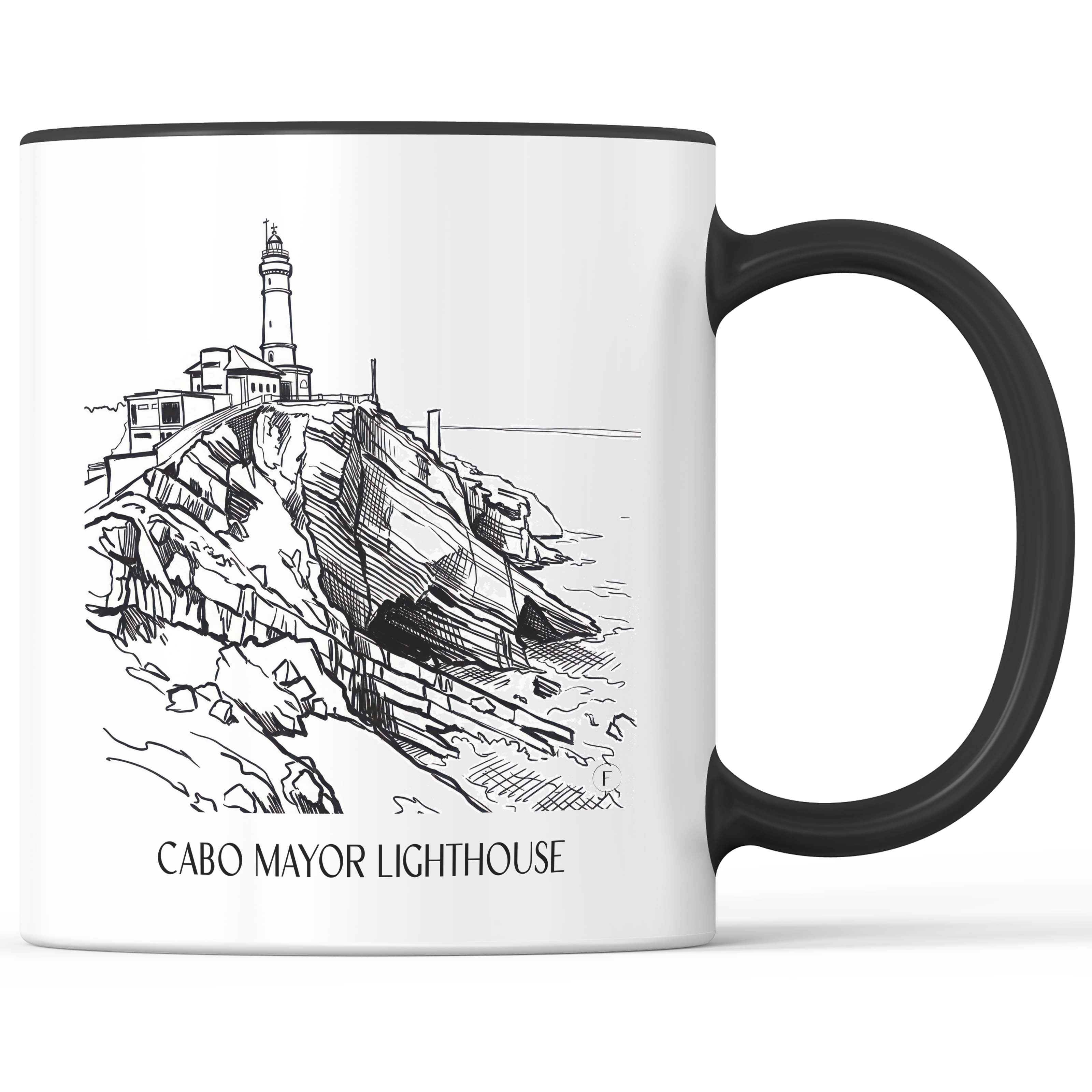 El Faro de Cabo Mayor Kaffeebecher - Santander - Spanien Becher - Kaffeetasse im Skizze Stil - favplace