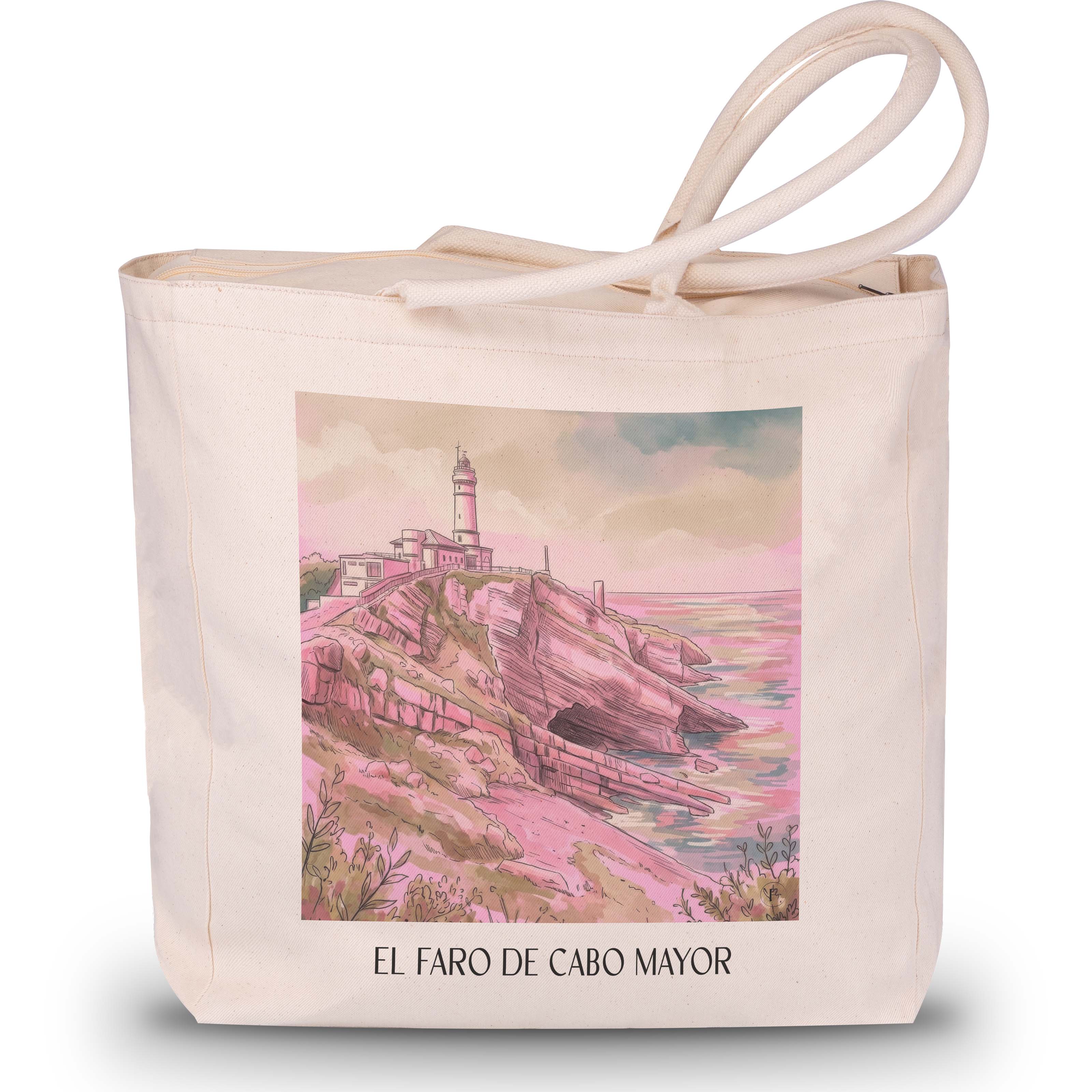 el-faro-de-cabo-mayor-santander-spanien-einkaufstasche-aquarell-pink-rosa