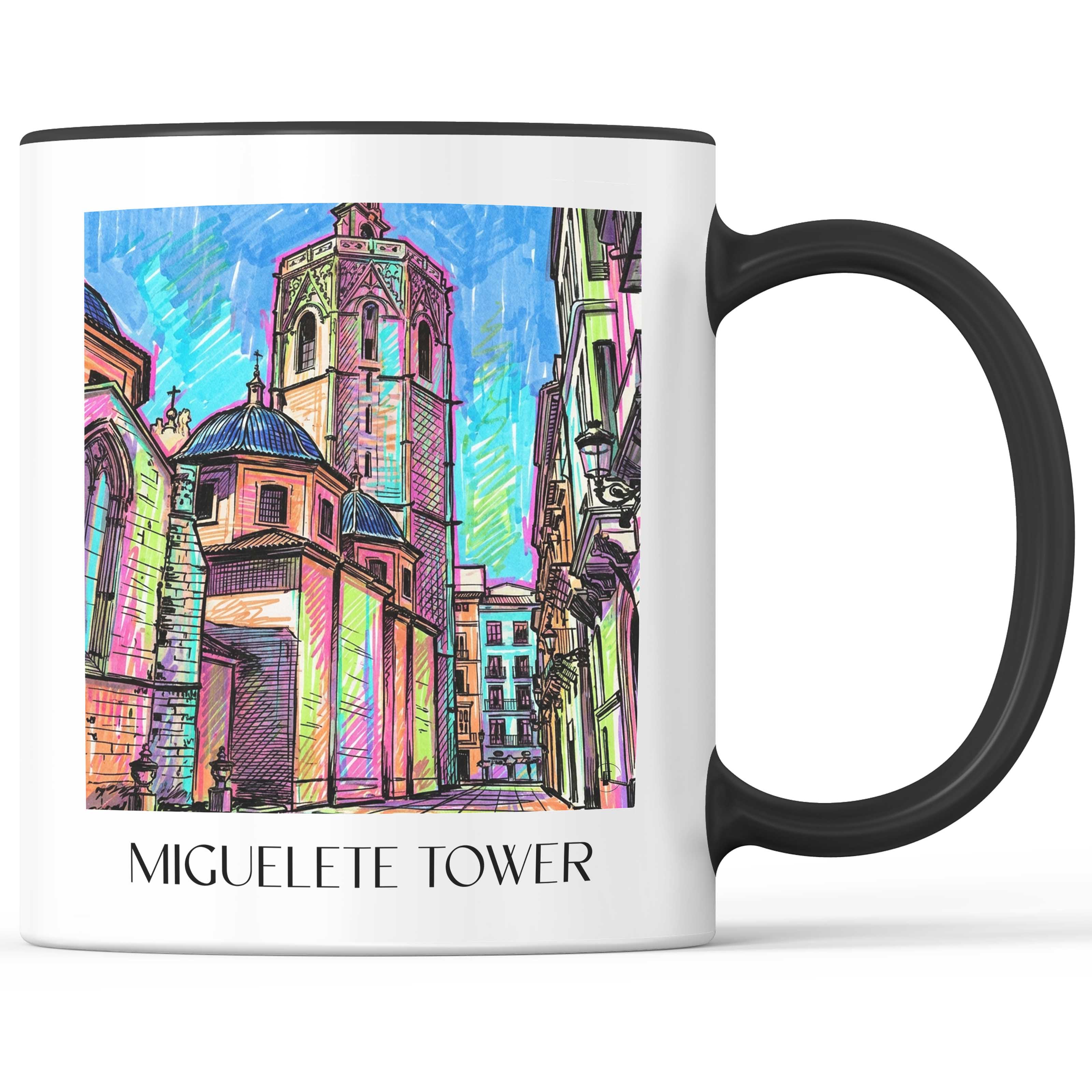 El Micalet Kaffeebecher - Valencia - Spanien Becher - Kaffeetasse im Tag Graffiti Stil - favplace