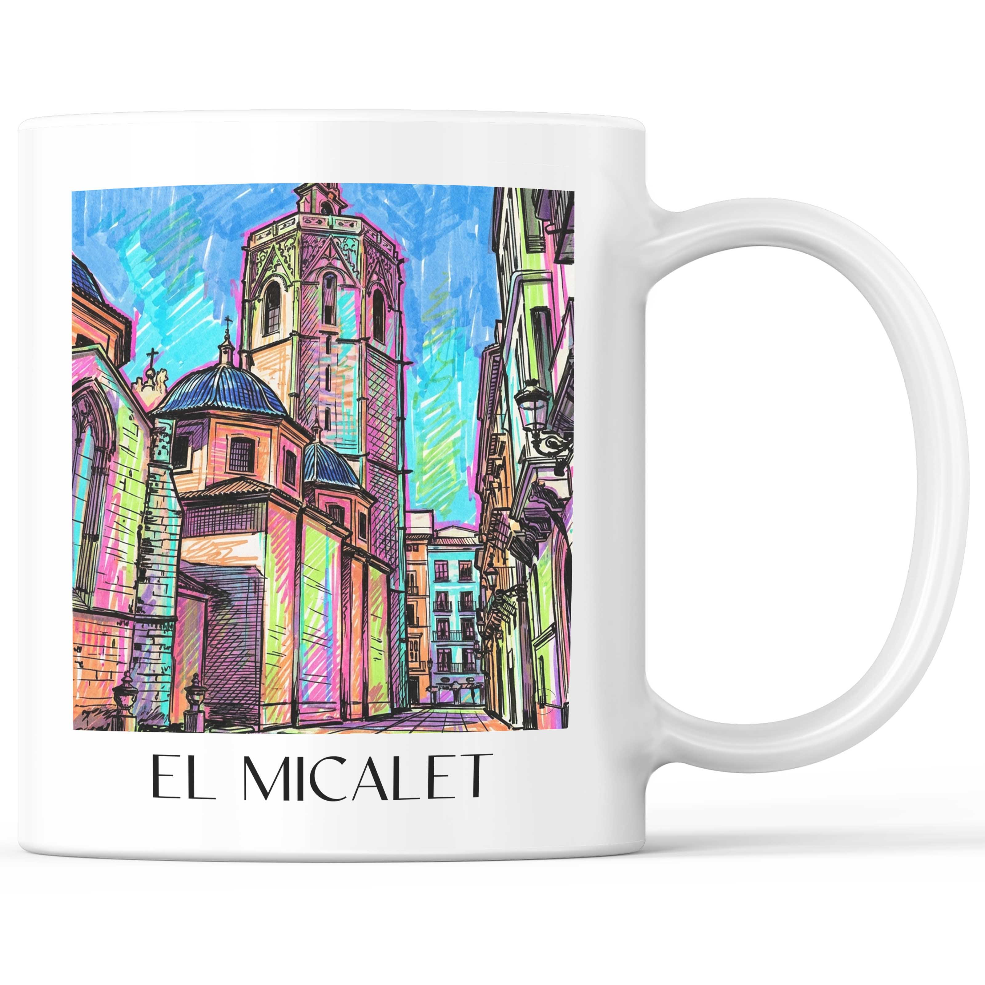El Micalet Kaffeebecher - Valencia - Spanien Becher - Kaffeetasse im Tag Graffiti Stil - favplace