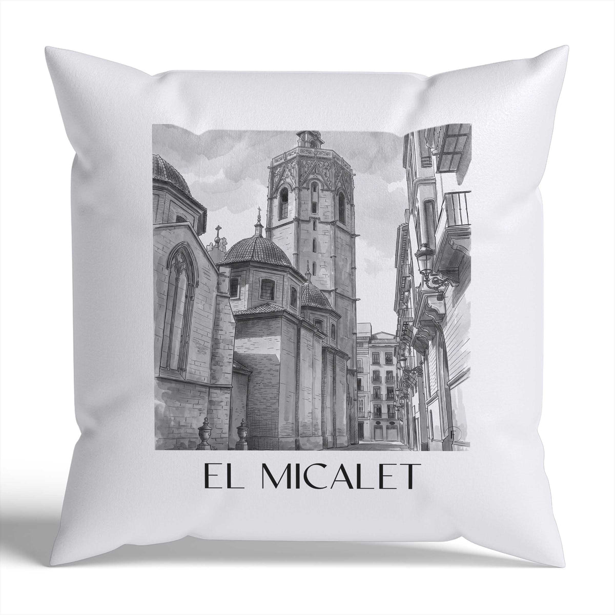 el-micalet-valencia-spanien-kissenbezug-aquarell-schwarz-weiss