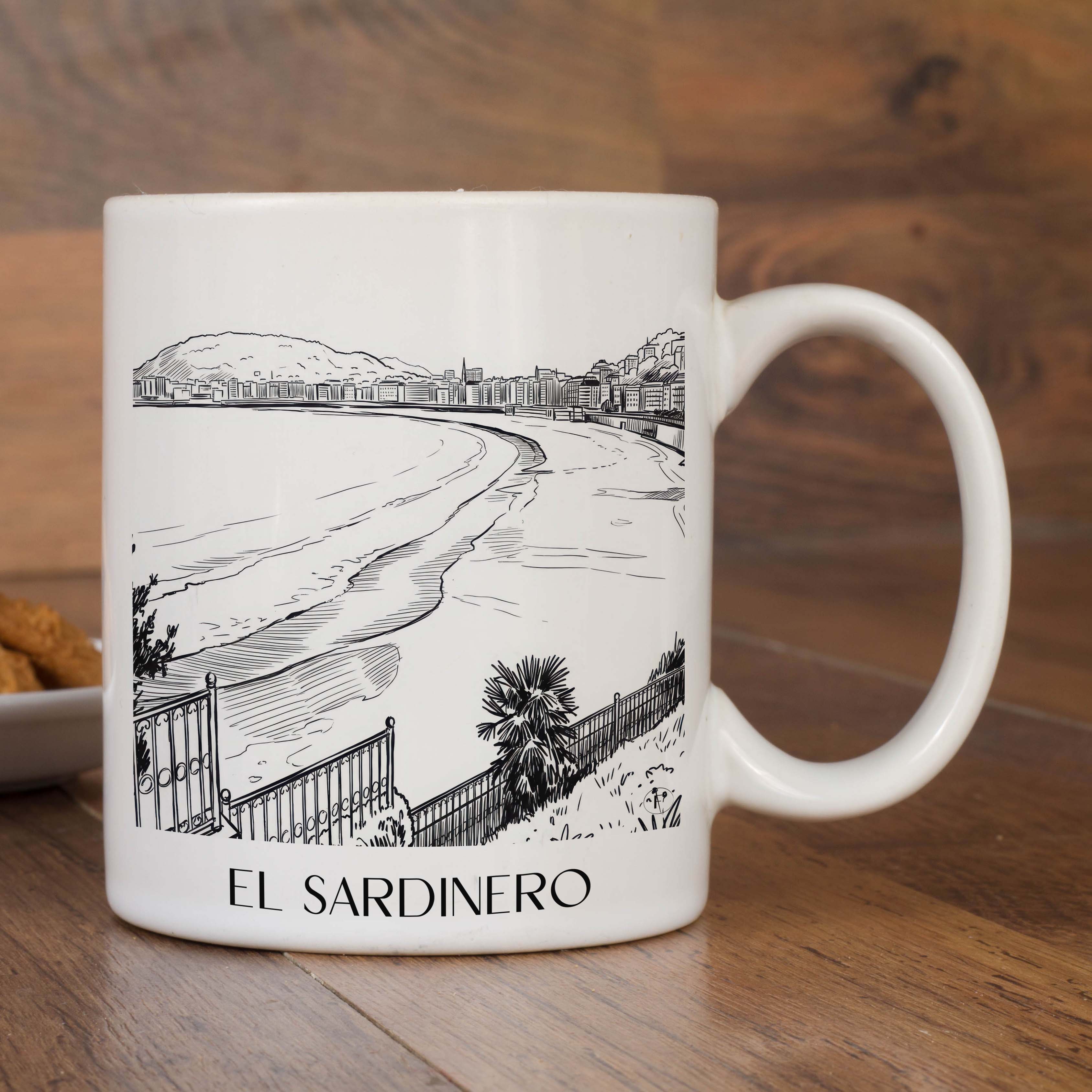 el-sardinero-santander-spanien-kaffeebecher-skizze