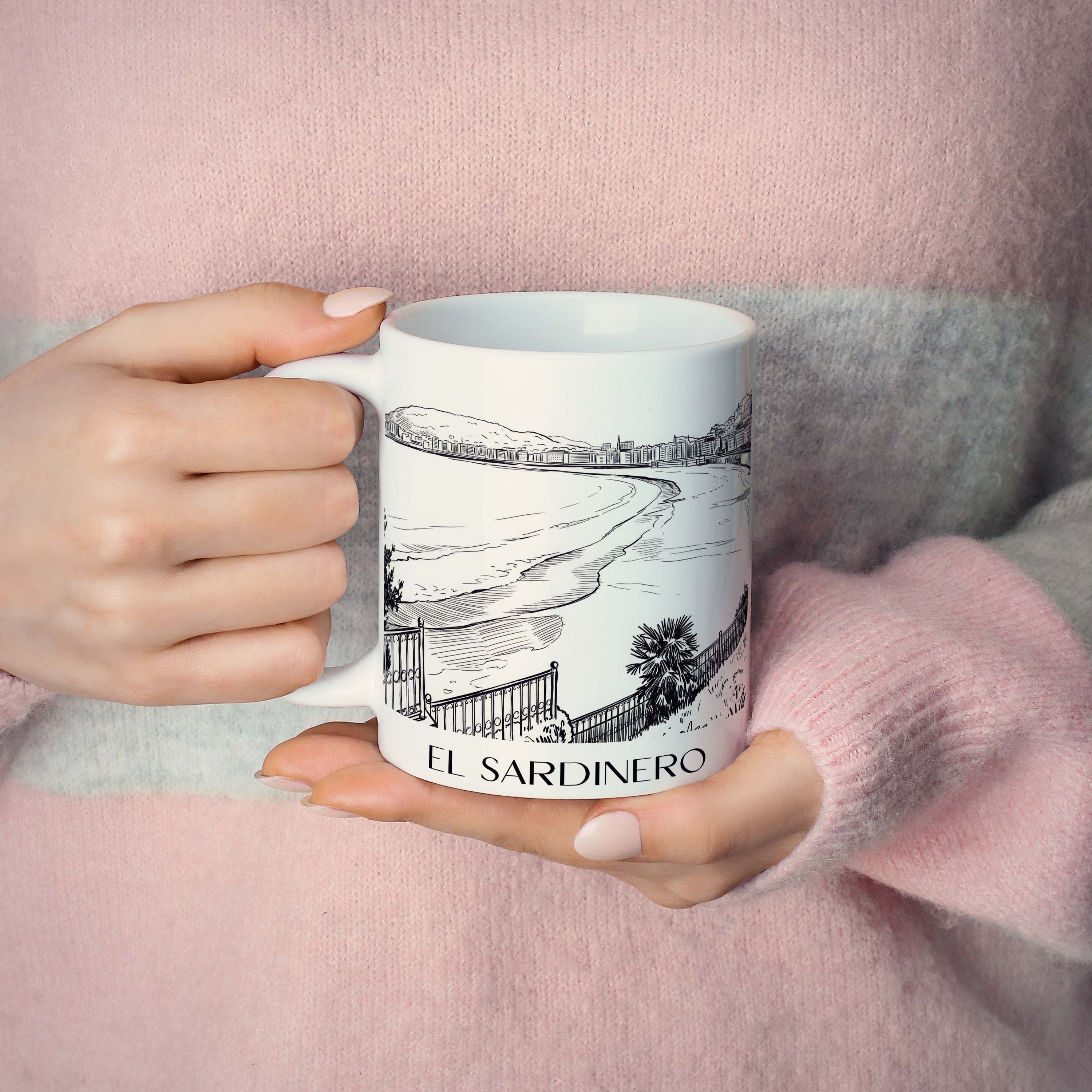 el-sardinero-santander-spanien-kaffeebecher-skizze