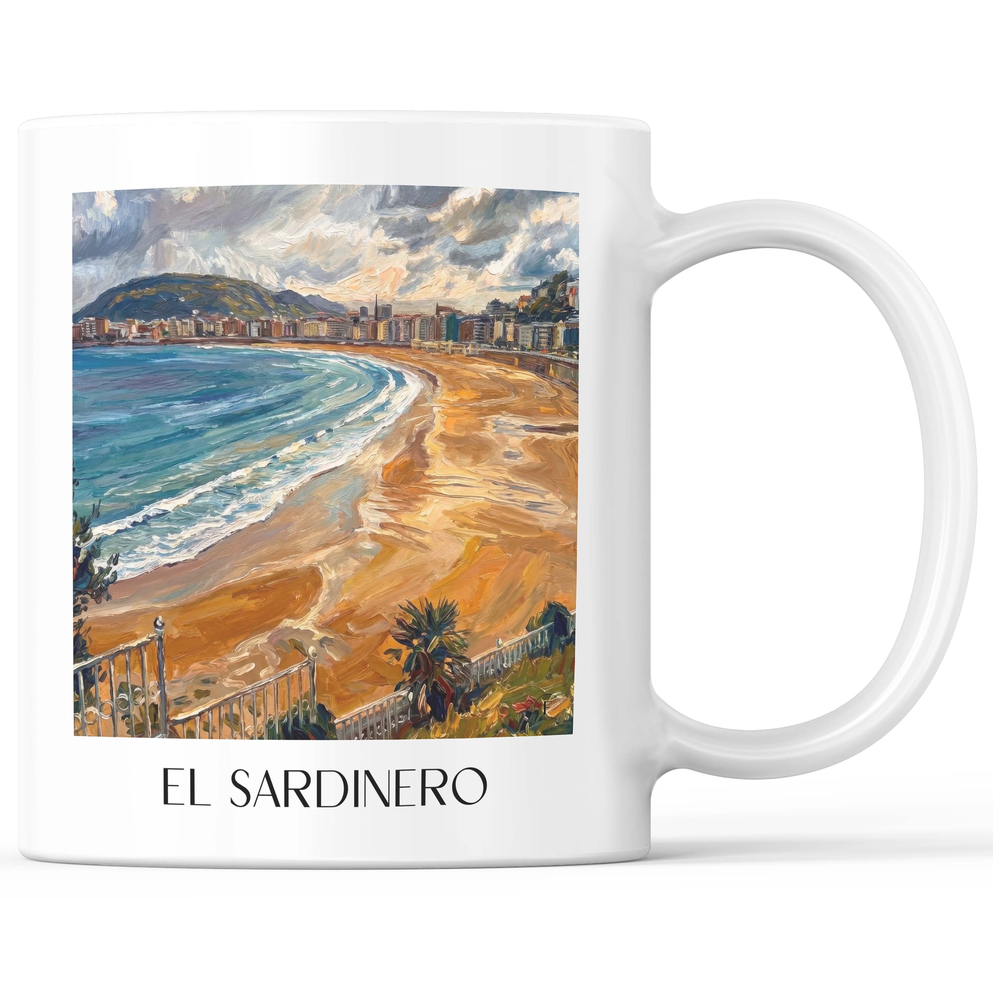 El Sardinero Kaffeebecher - Santander - Spanien Becher - Kaffeetasse im Ölgemälde Stil - favplace