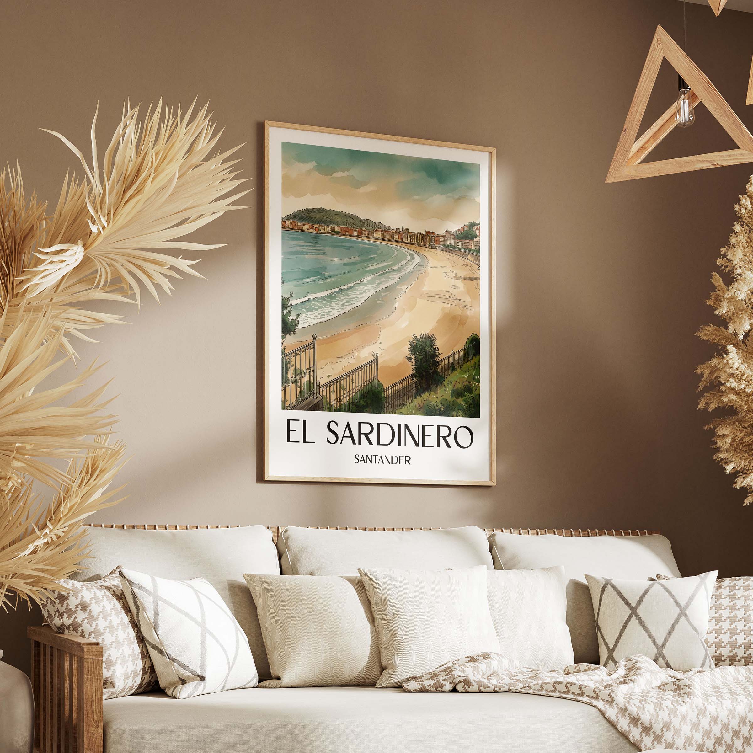el-sardinero-santander-spanien-poster-aquarell