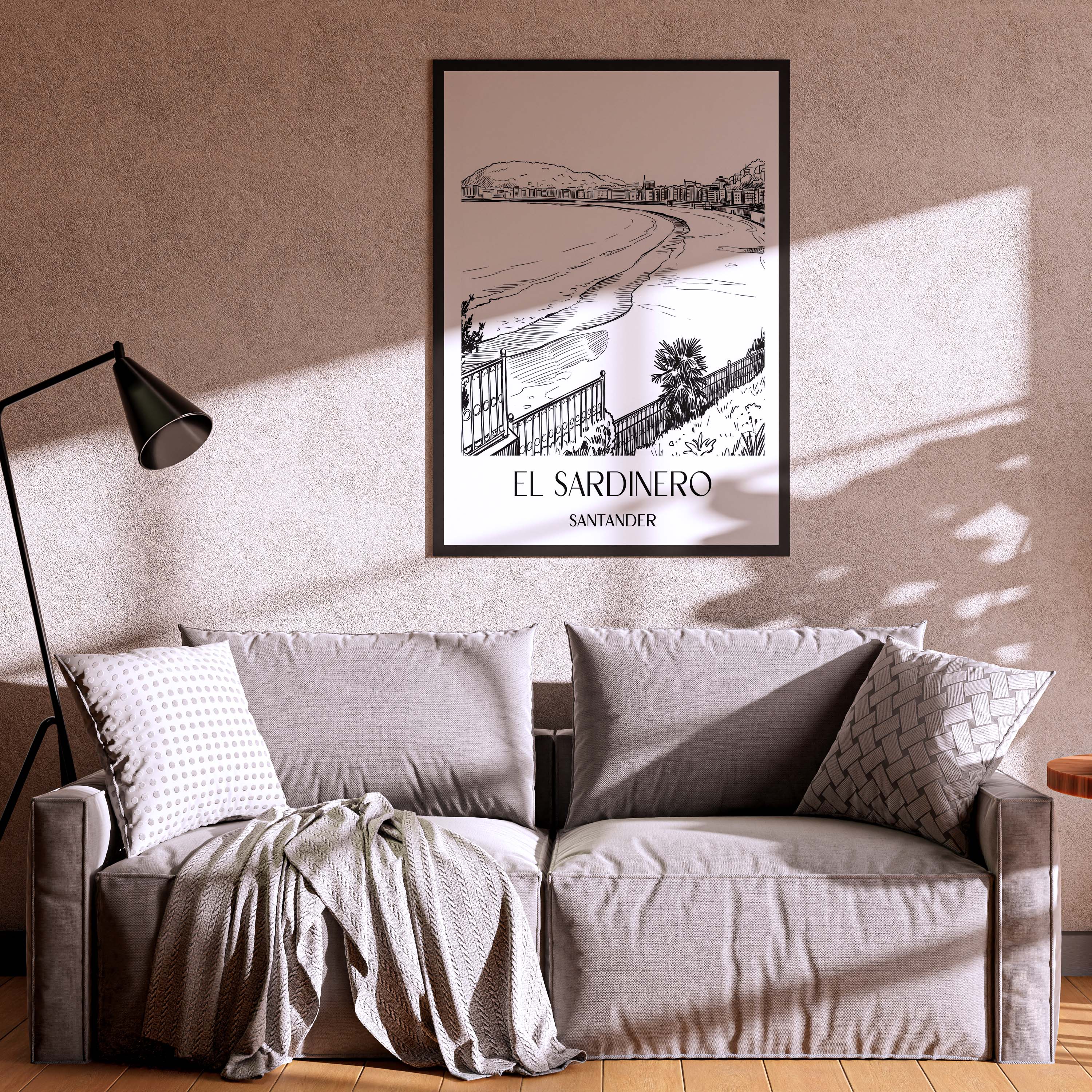 el-sardinero-santander-spanien-poster-skizze