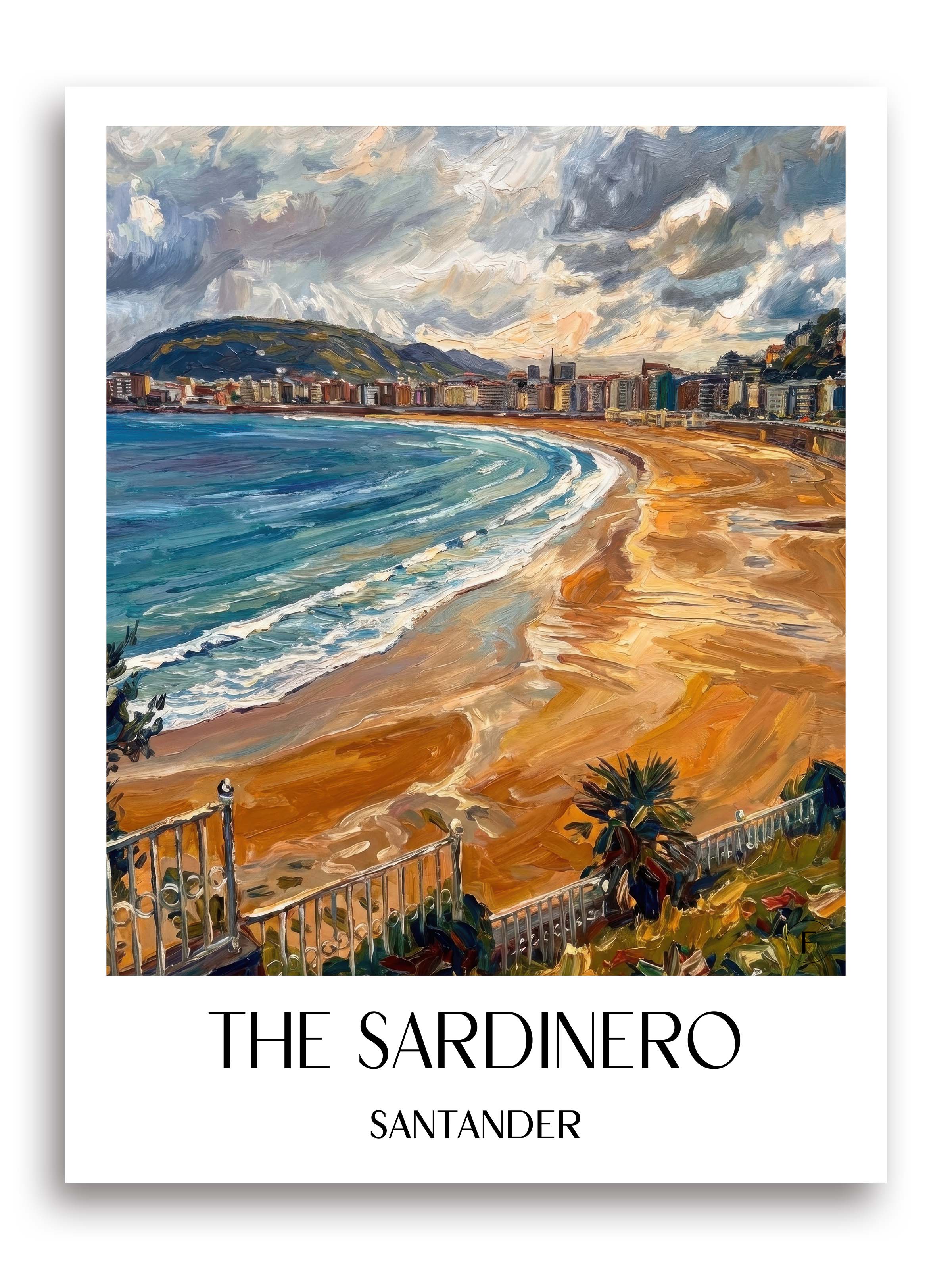 El Sardinero Poster - Santander - Spanien Kunstdruck - Ölgemälde von A4 bis A1 - favplace