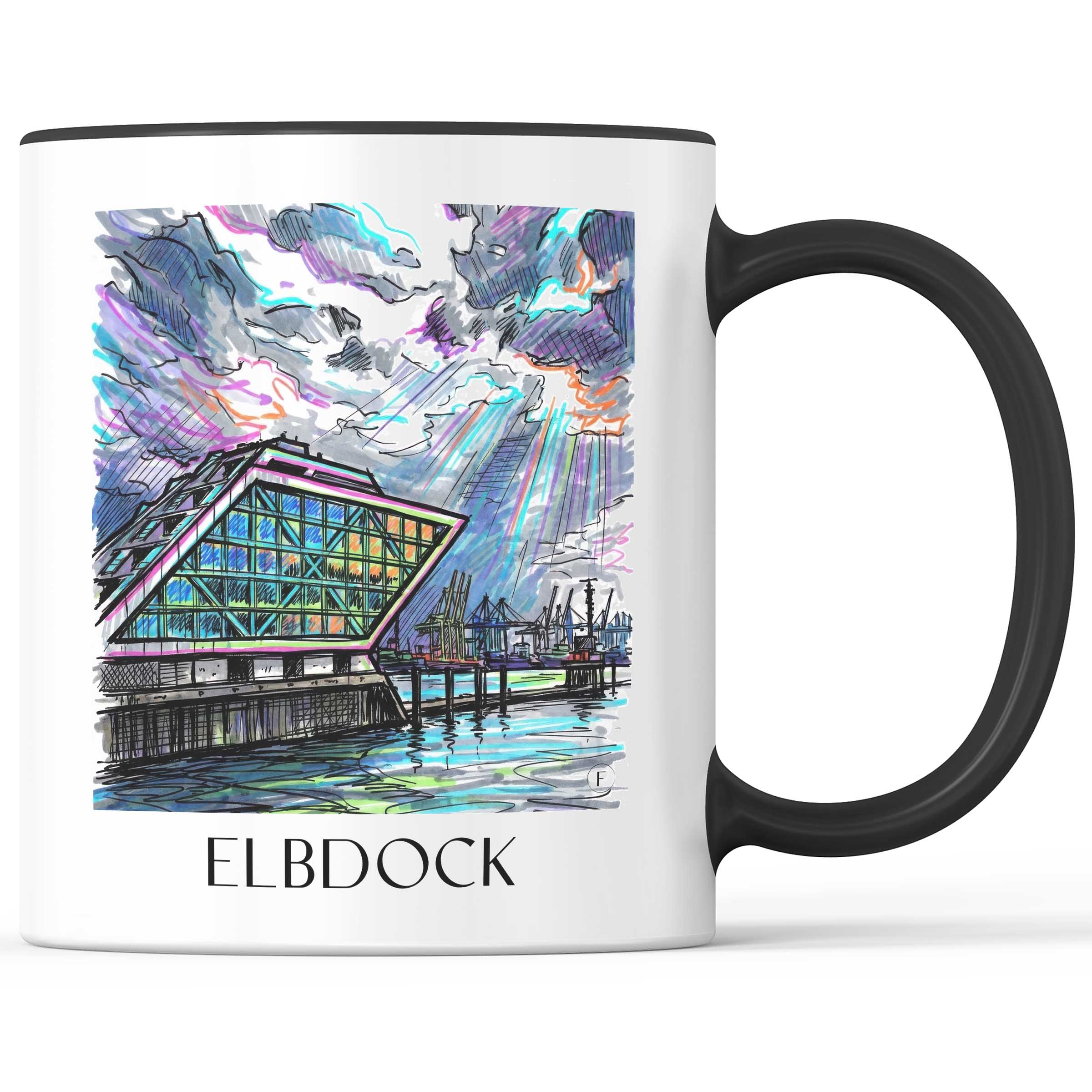 Elbdock Kaffeebecher - Hamburg - Deutschland Becher - Kaffeetasse im Tag Graffiti Stil