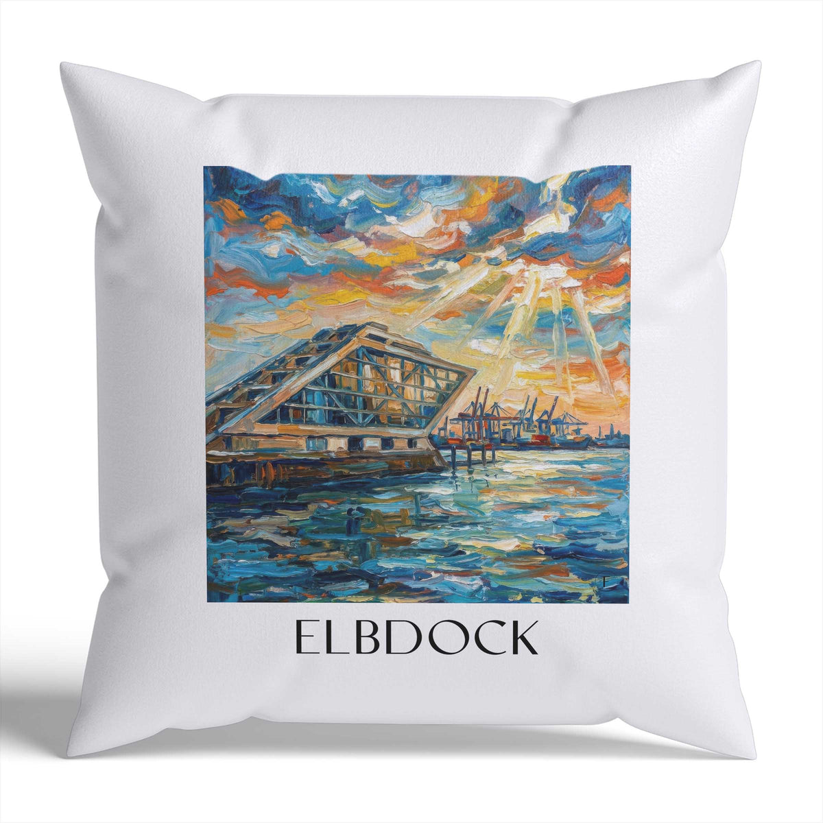elbdock-hamburg-deutschland-kissenbezug-oil-painting-oelgemaelde