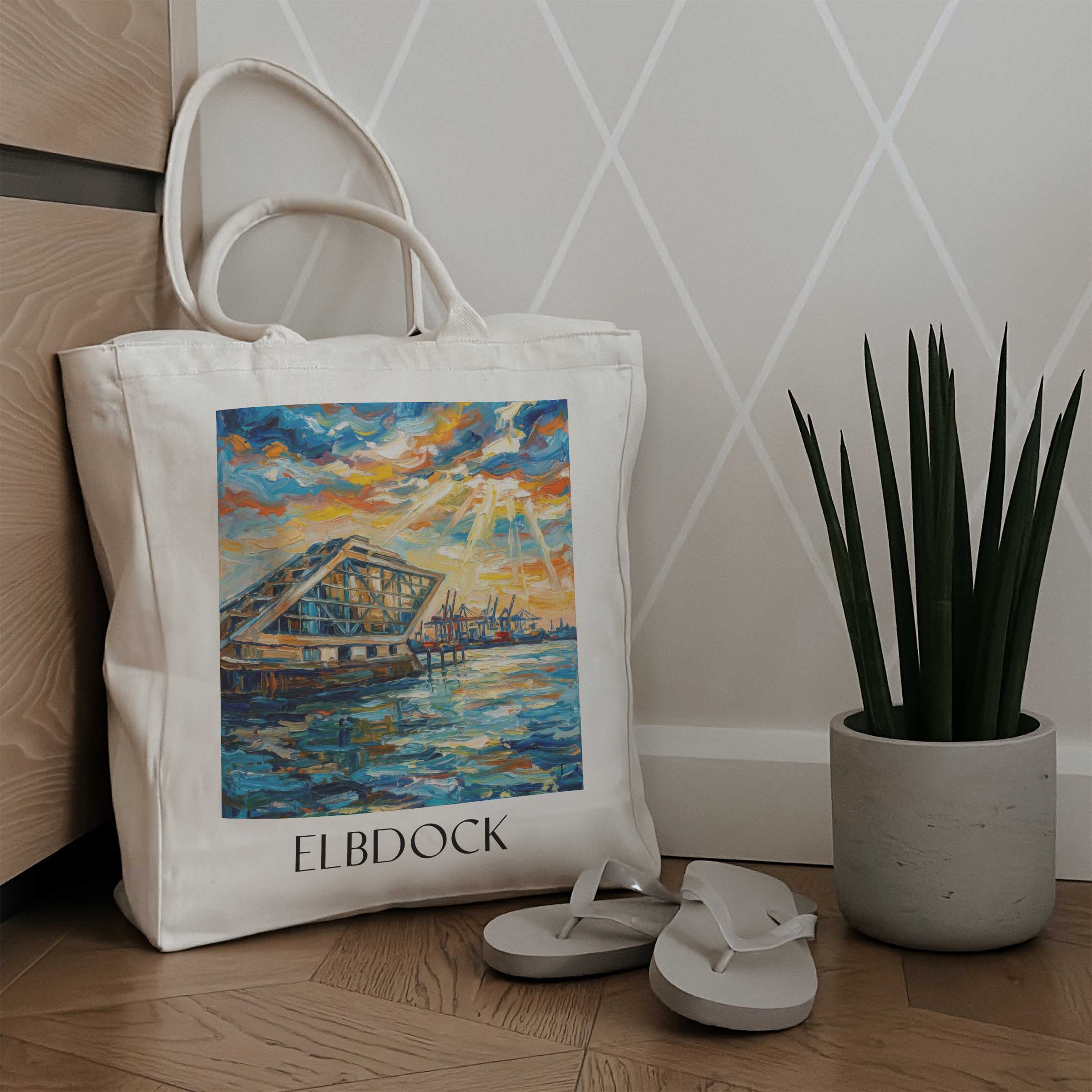 elbdock-hamburg-deutschland-einkaufstasche-oil-painting-oelgemaelde