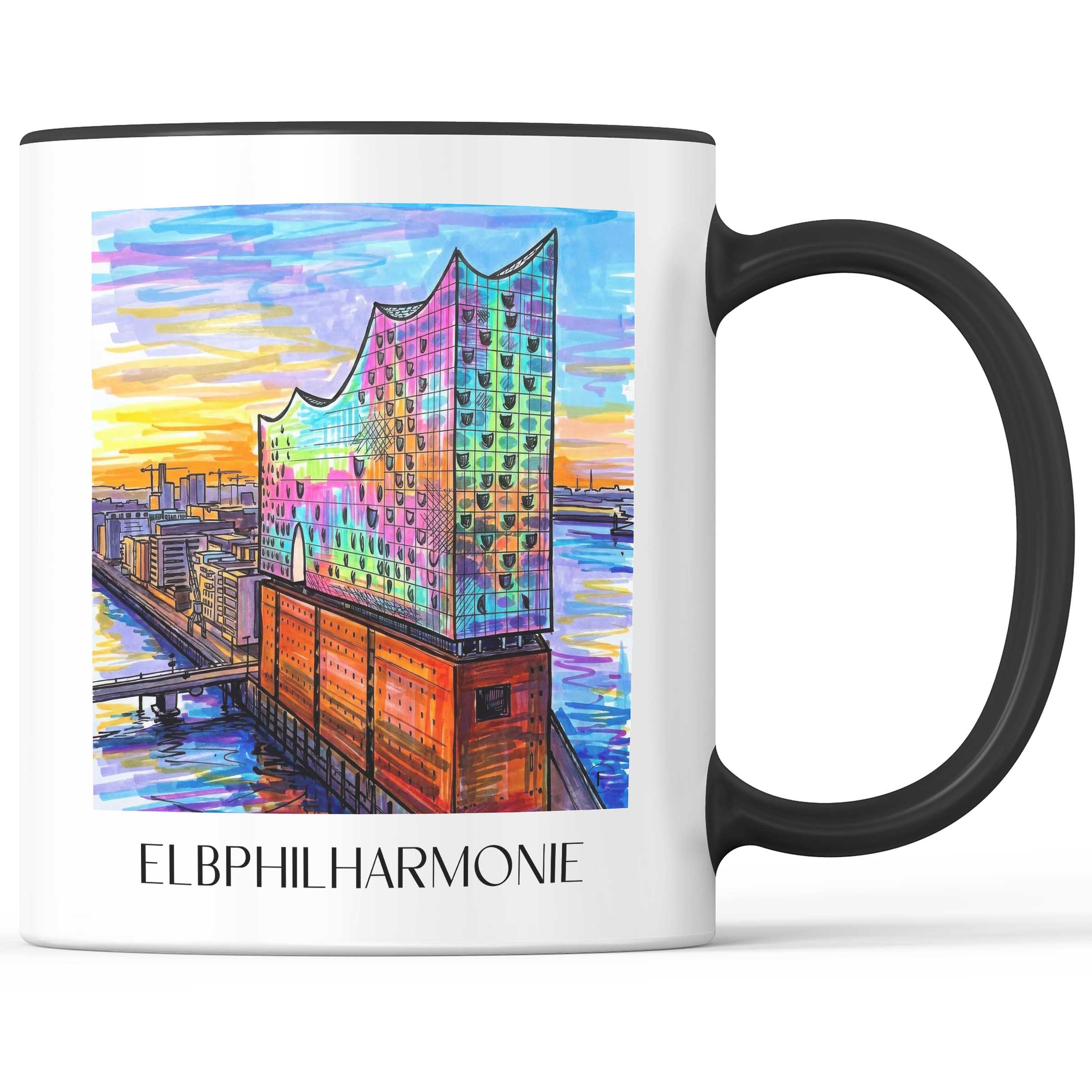 Elbphilharmonie Kaffeebecher - Hamburg - Deutschland Becher - Kaffeetasse im Tag Graffiti Stil