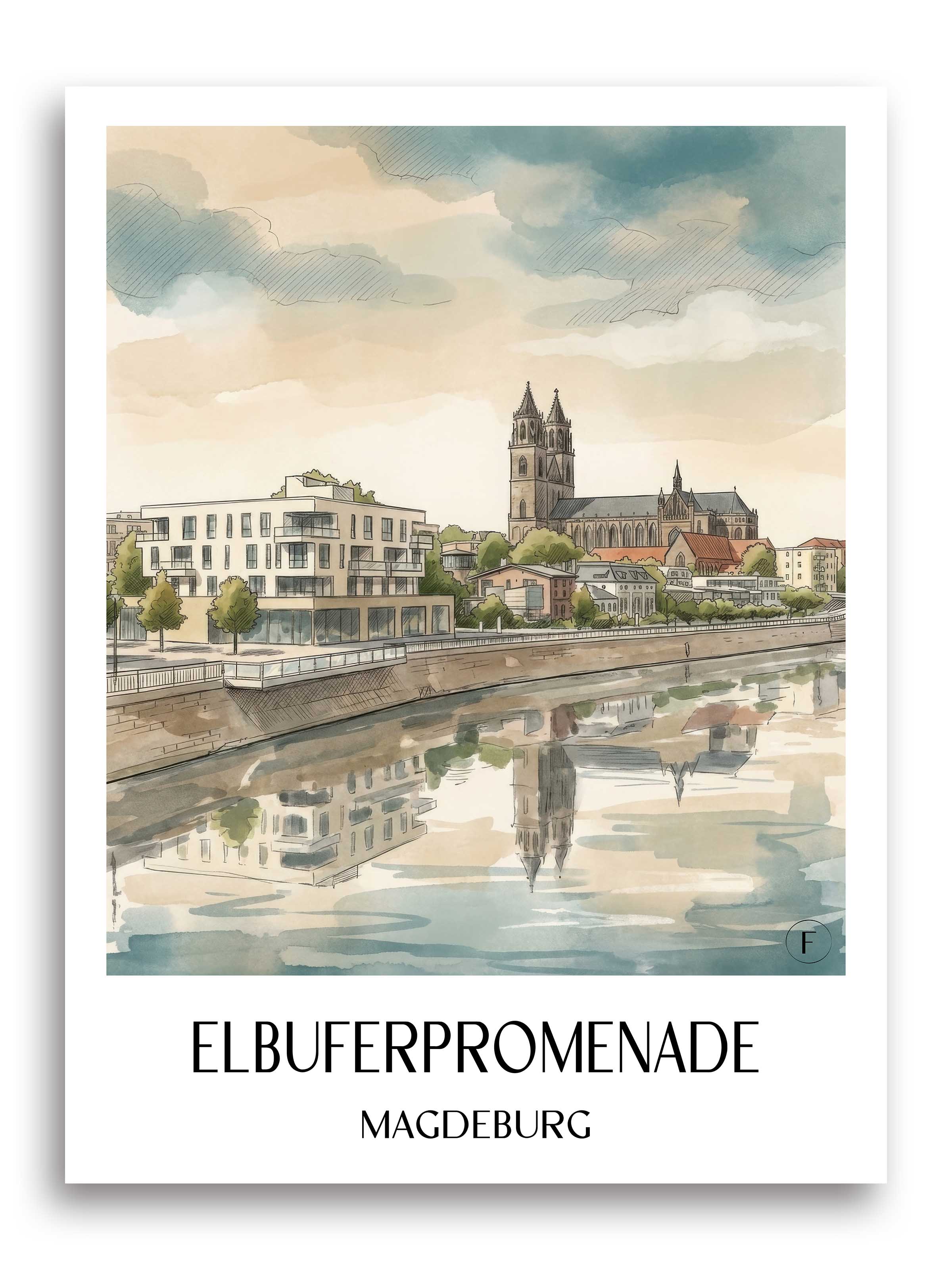 elbuferpromenade-magdeburg-deutschland-poster-aquarell