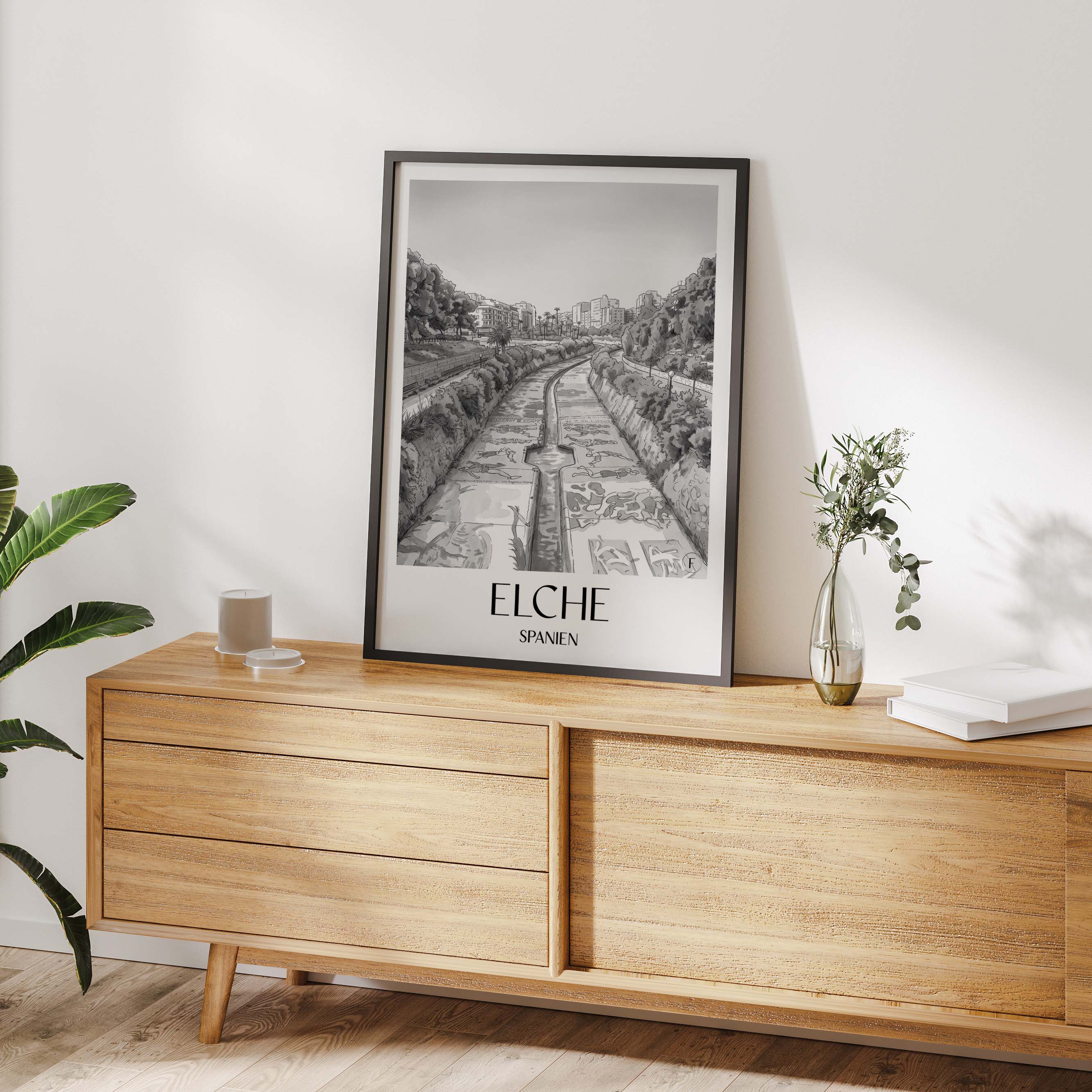 elche-spanien-spanien-poster-aquarell-schwarz-weiss