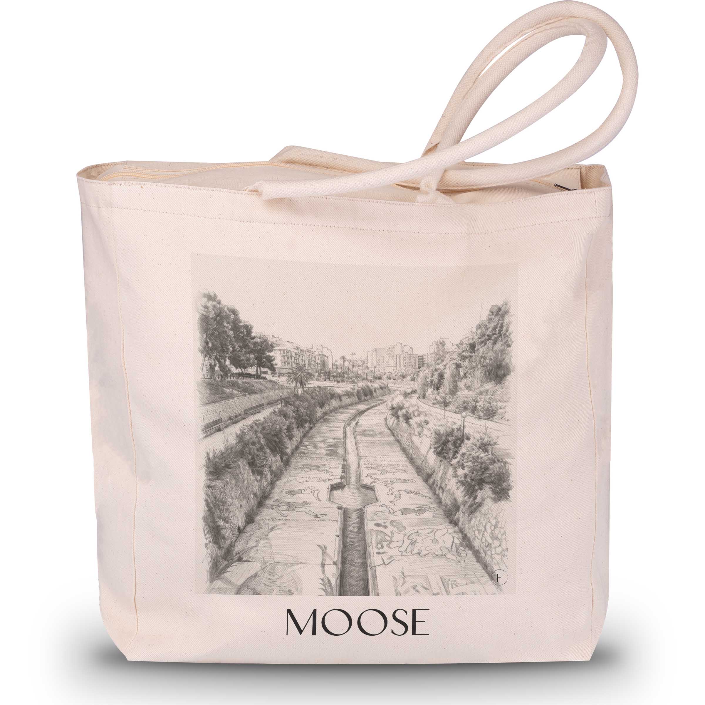 Moose Shopping Bag - Spain - Spain Tote Bag - Drawing Style Shopping Bag