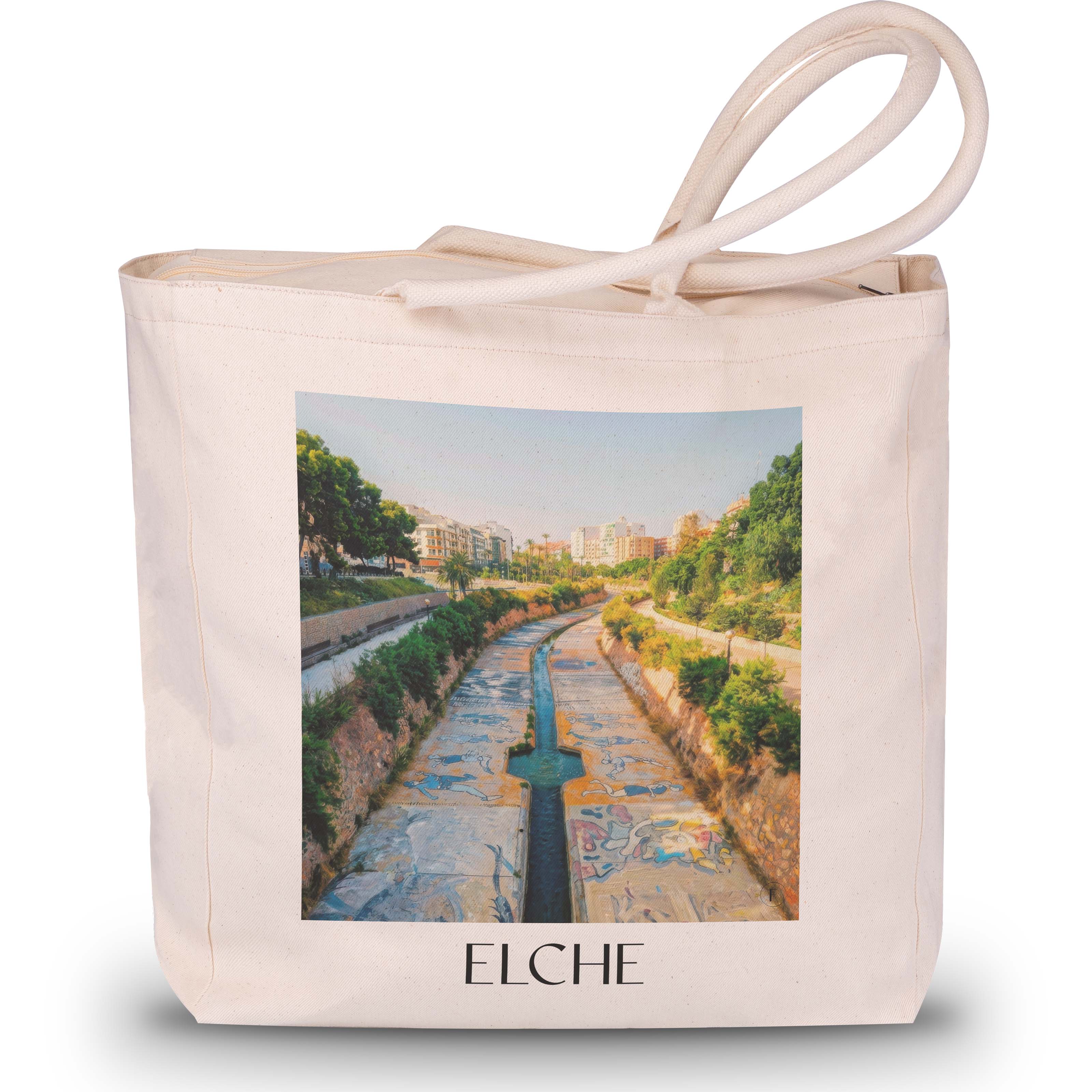 Elche Shopping Tasche - Spanien - Spanien Tote Bag - Einkaufstasche im Ölgemälde Stil - favplace