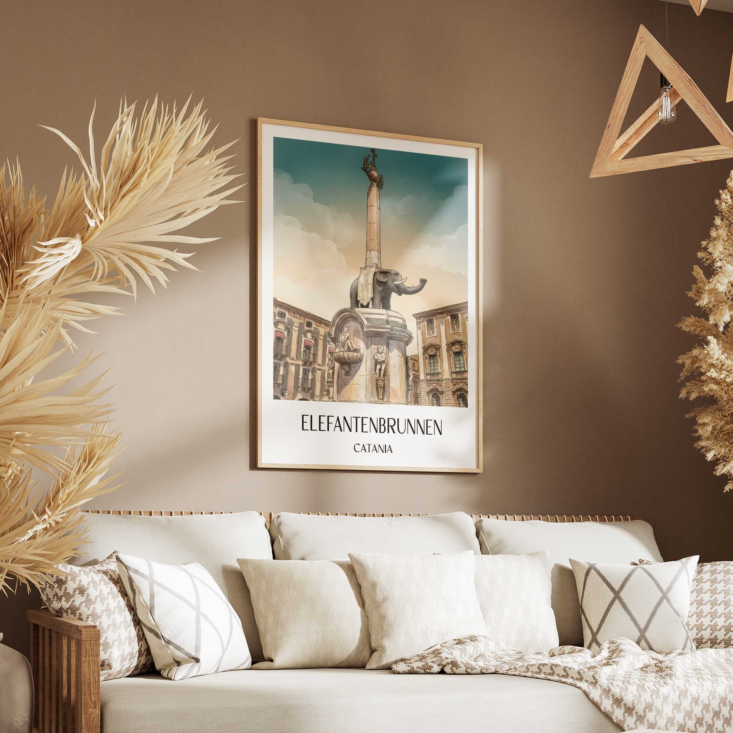 elefantenbrunnen-catania-italien-poster-aquarell