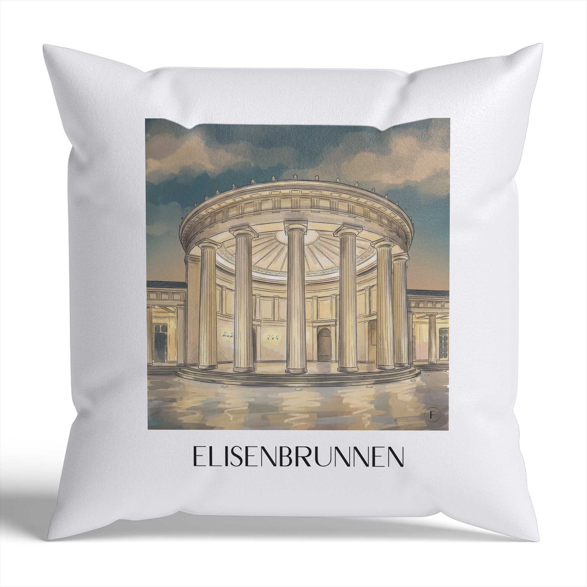 elisenbrunnen-aachen-deutschland-kissenbezug-aquarell