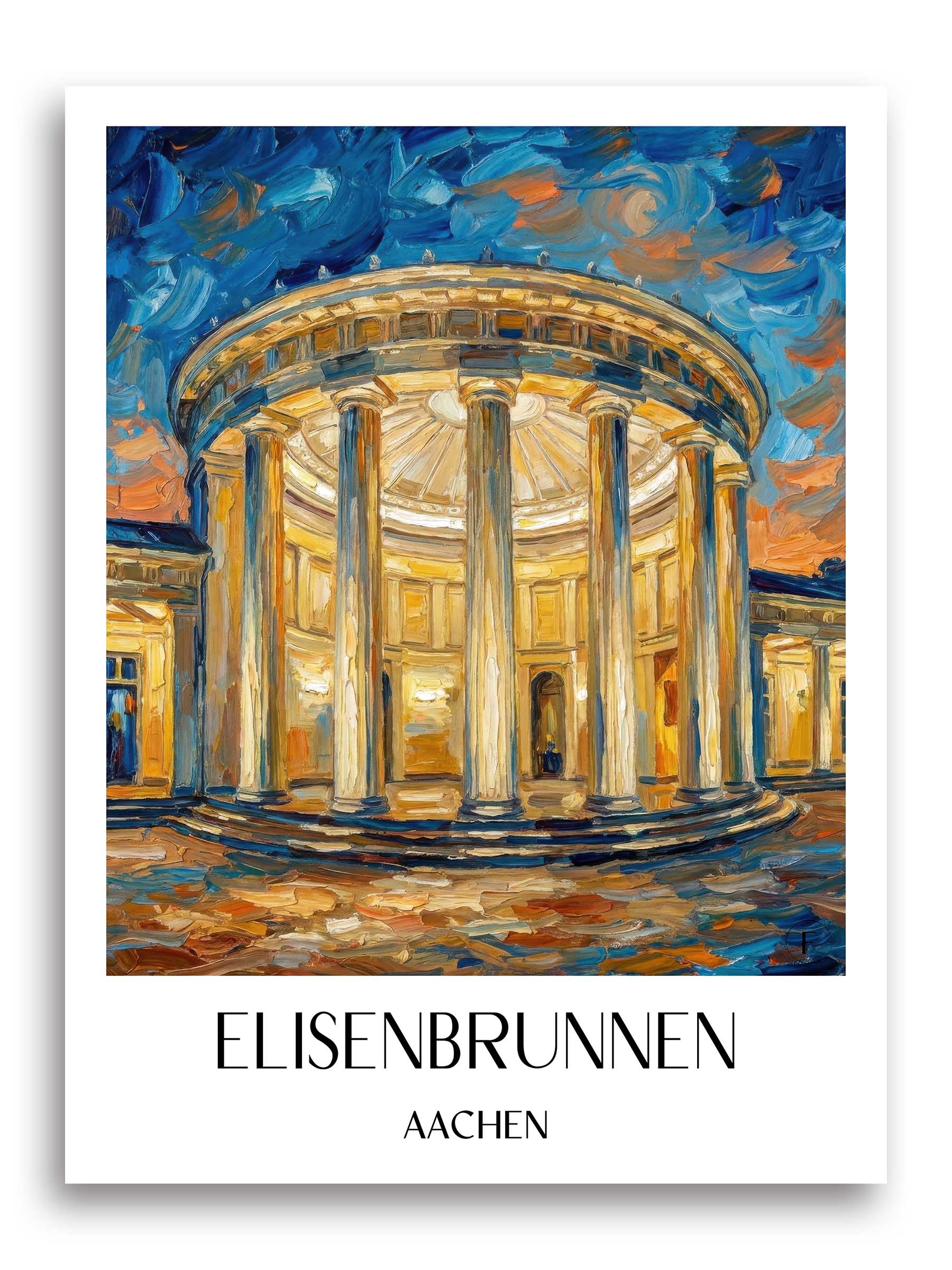 Elisenbrunnen Poster - Aachen - Deutschland Kunstdruck - Ölgemälde von A4 bis A1 - favplace