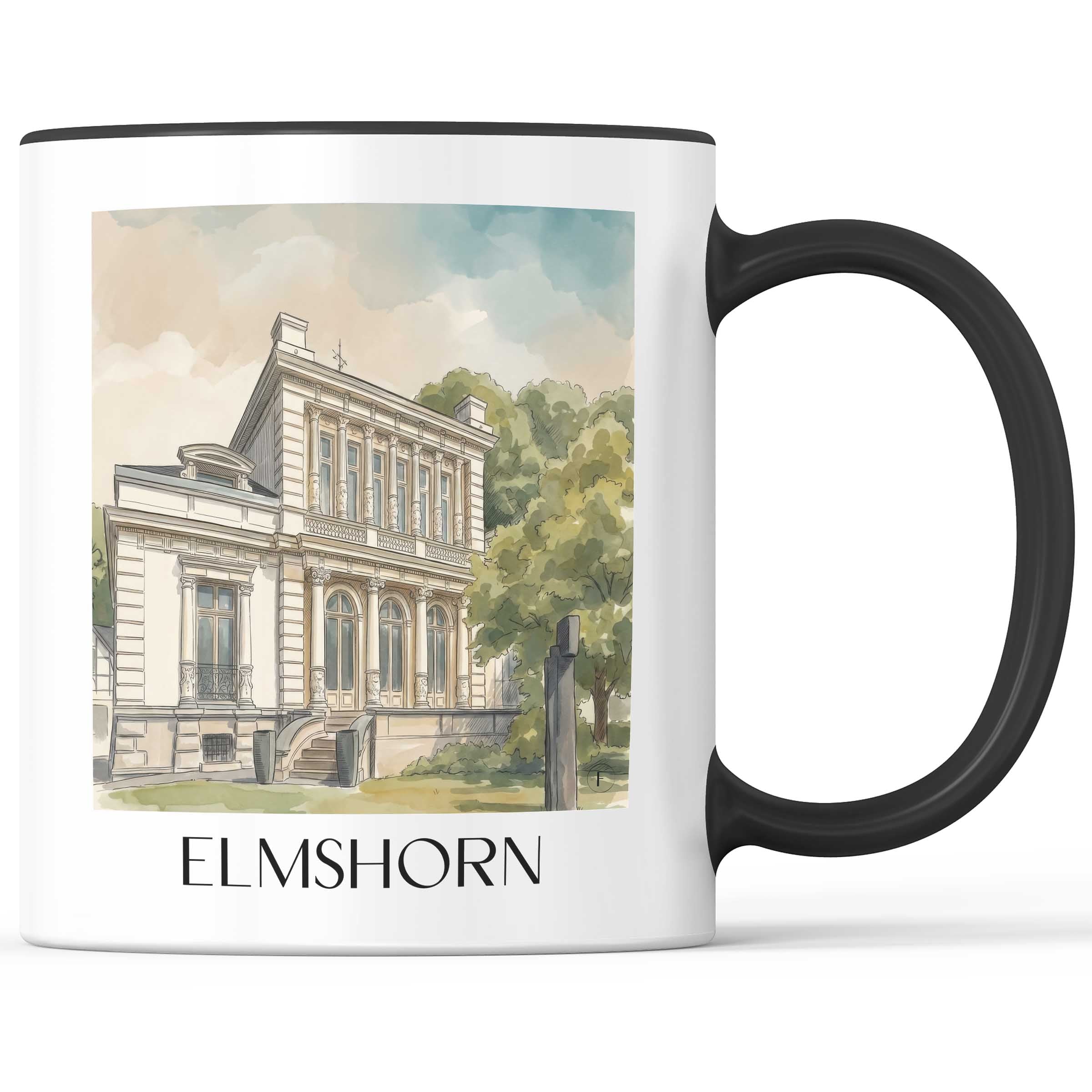 Elmshorn Kaffeebecher - Schleswig-Holstein - Deutschland Becher - Kaffeetasse im Aquarell Stil - favplace