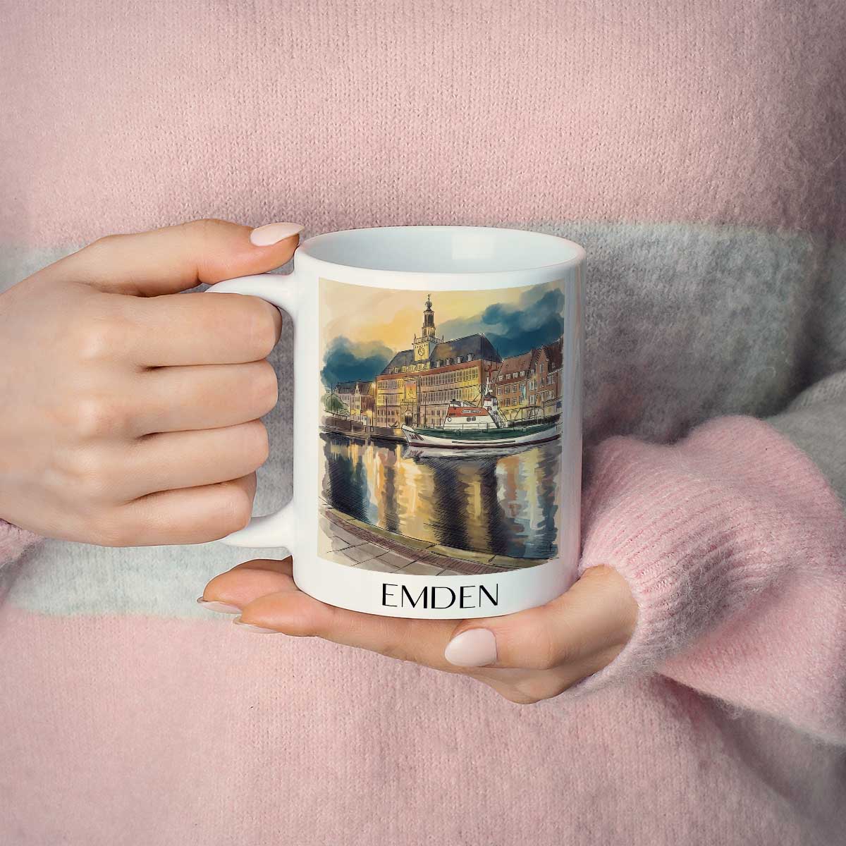 emden-(bei-nacht)-ostfriesland-deutschland-kaffeebecher-aquarell