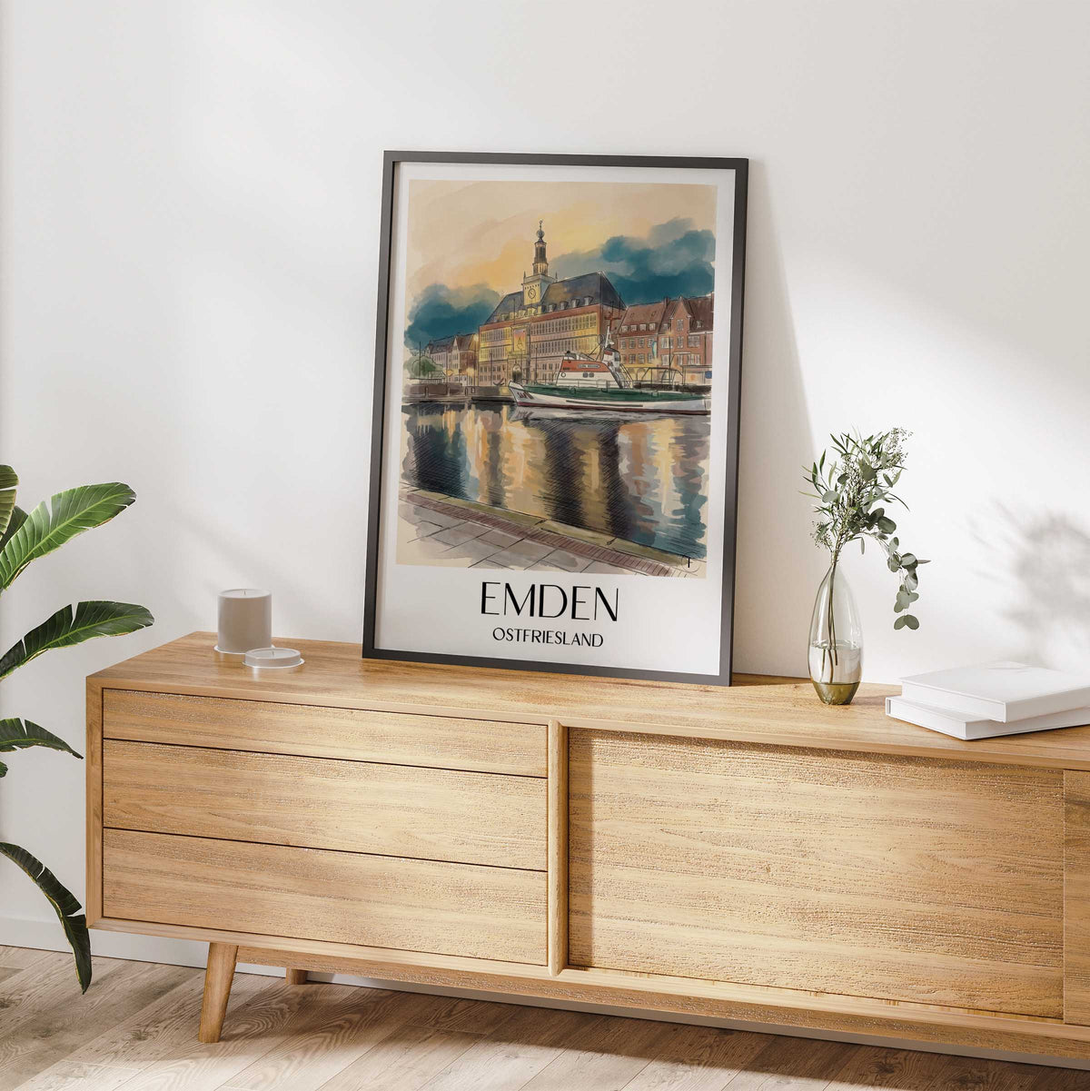 emden-(bei-nacht)-ostfriesland-deutschland-poster-aquarell