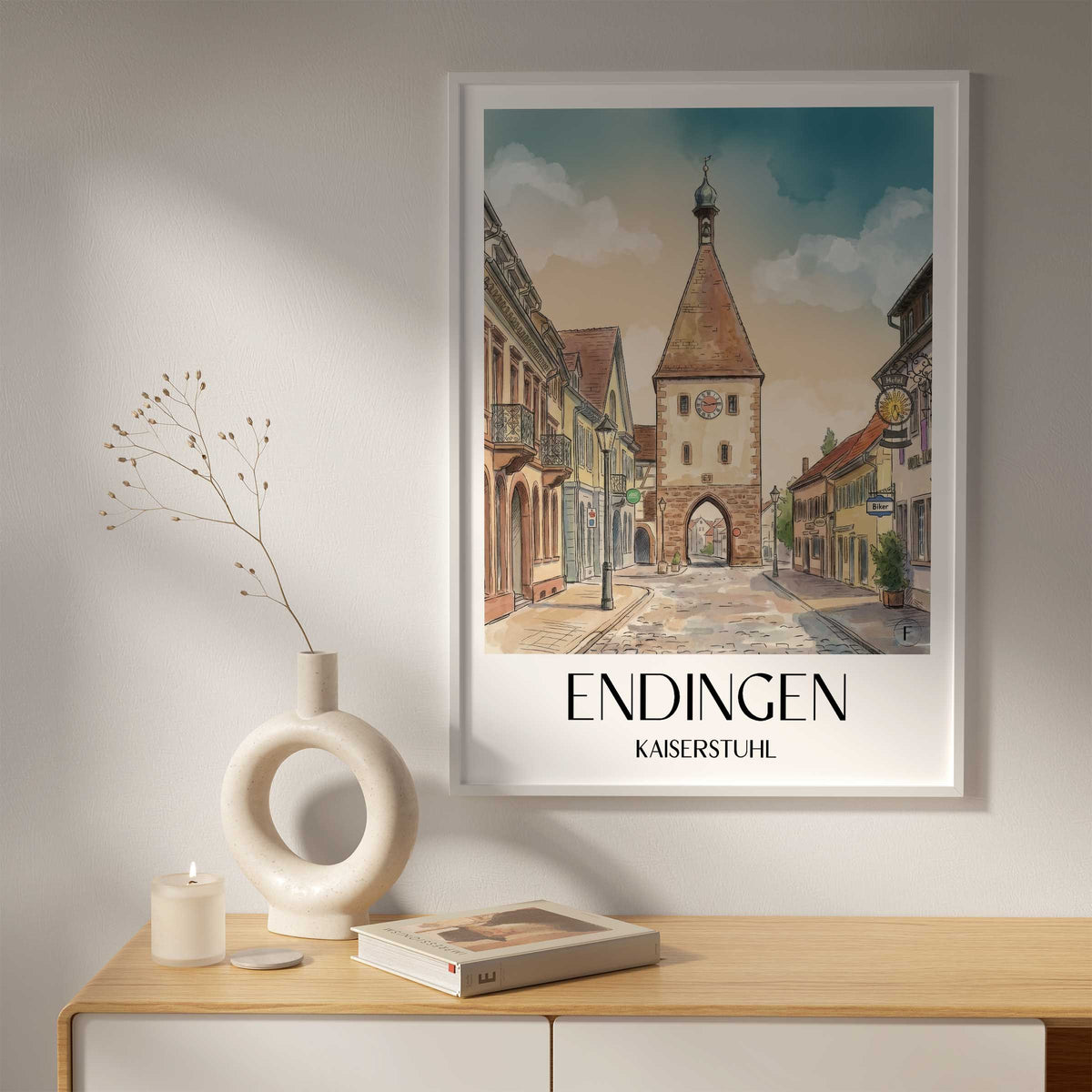 endingen-kaiserstuhl-deutschland-poster-aquarell