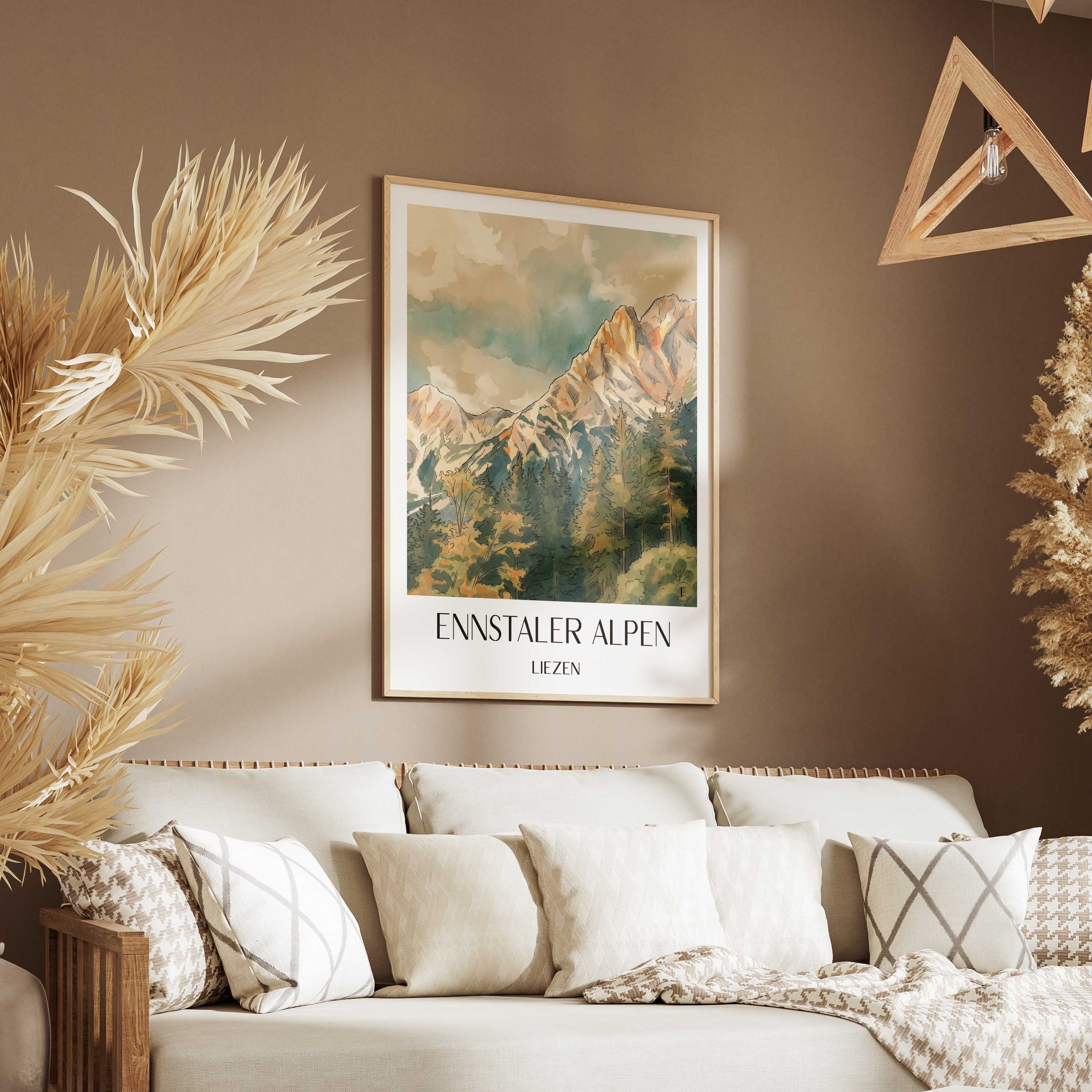 ennstaler-alpen-liezen-österreich-poster-aquarell
