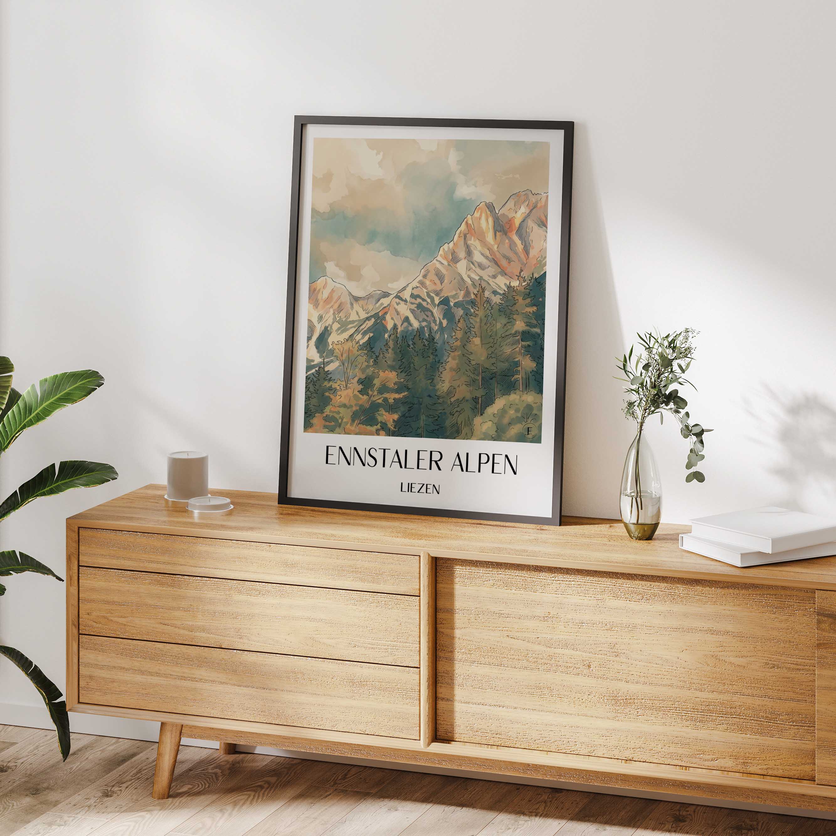 ennstaler-alpen-liezen-österreich-poster-aquarell