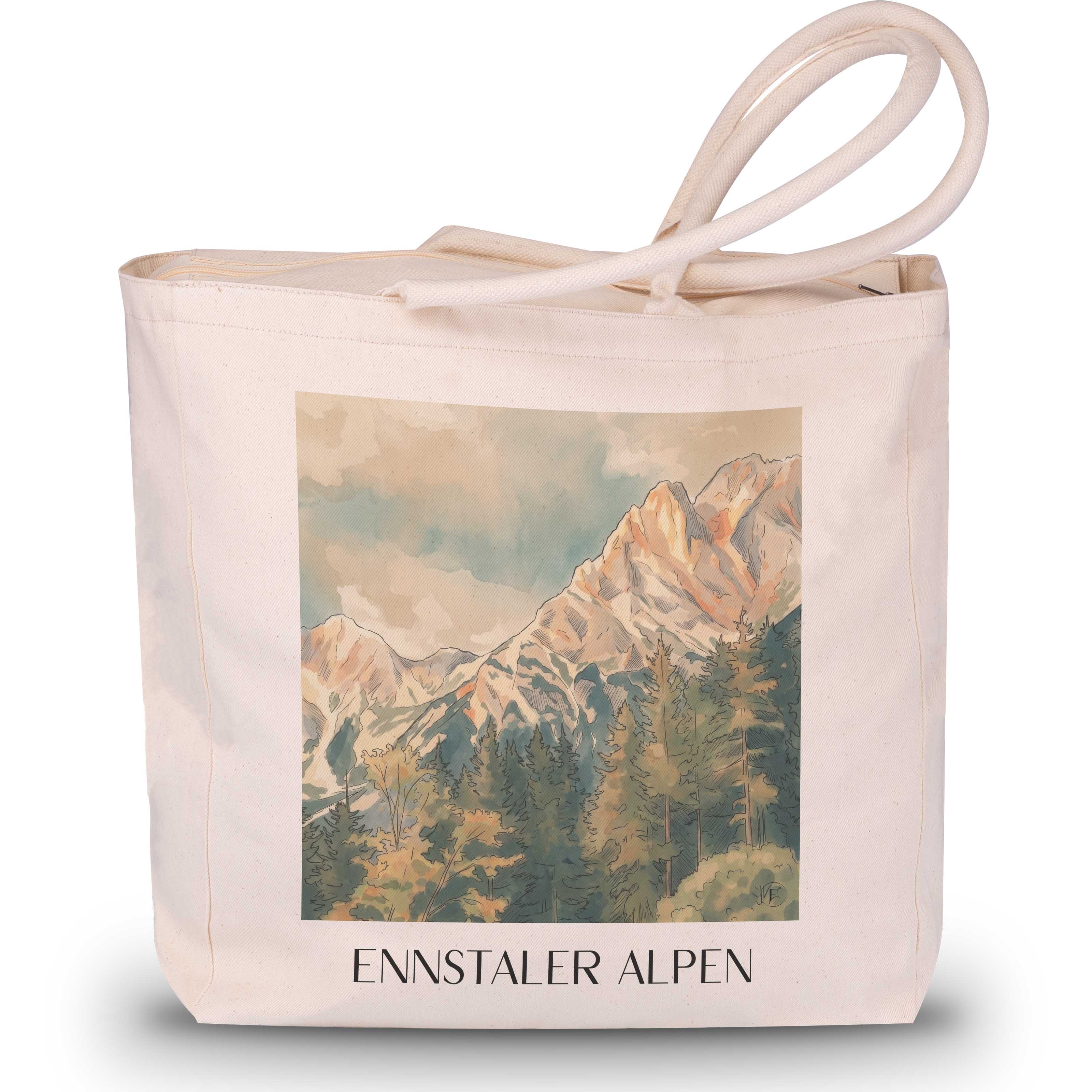 ennstaler-alpen-liezen-österreich-einkaufstasche-aquarell