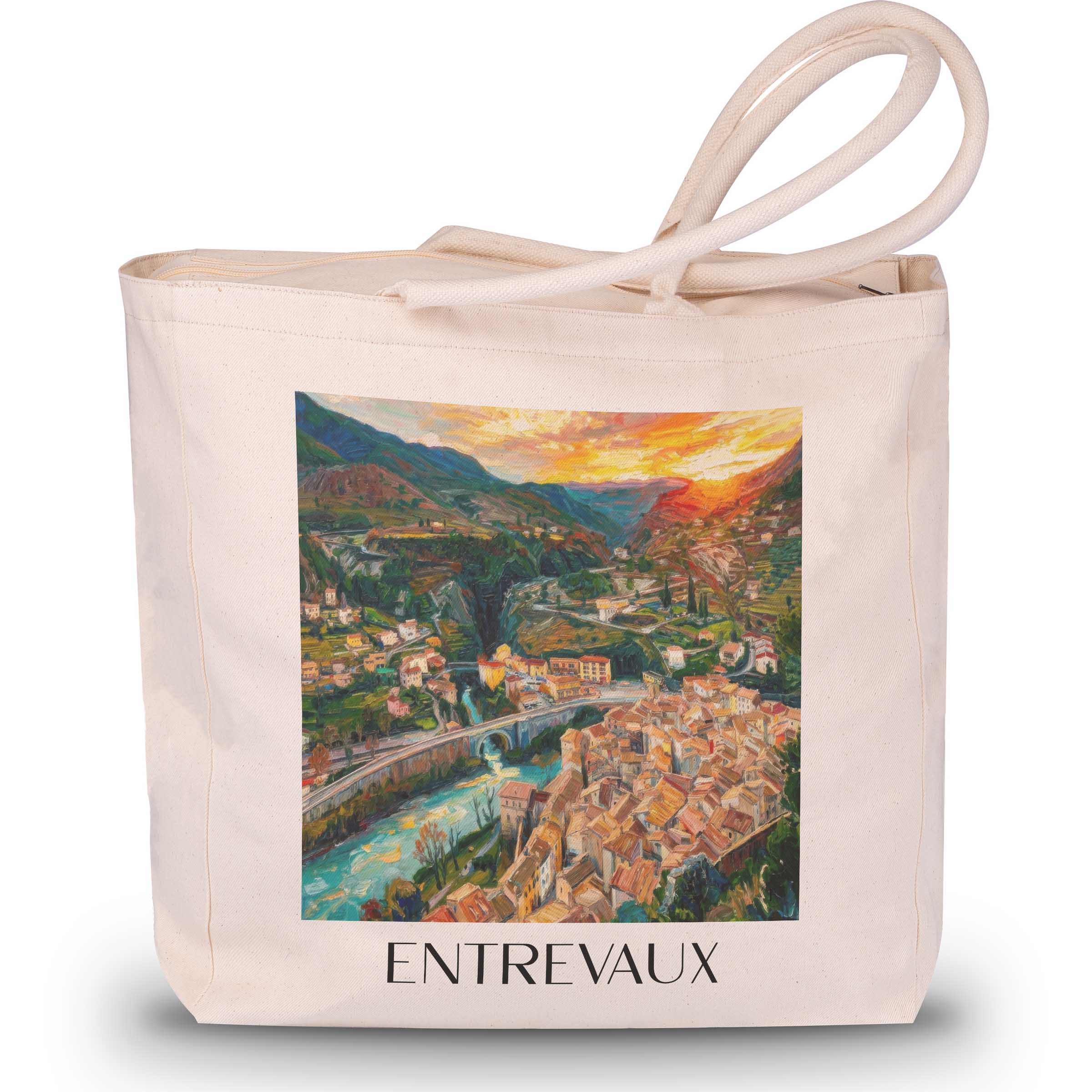 Entrevaux Shopping Tasche - Vallée du Var - Frankreich Tote Bag - Einkaufstasche im Ölgemälde Stil - favplace