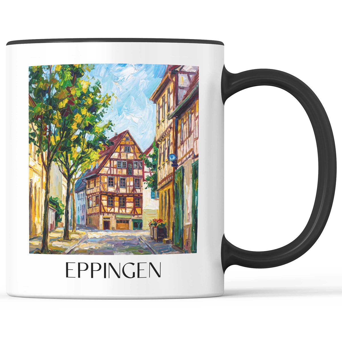 Eppingen Kaffeebecher - Kraichgau - Deutschland Becher - Kaffeetasse im Ölgemälde Stil