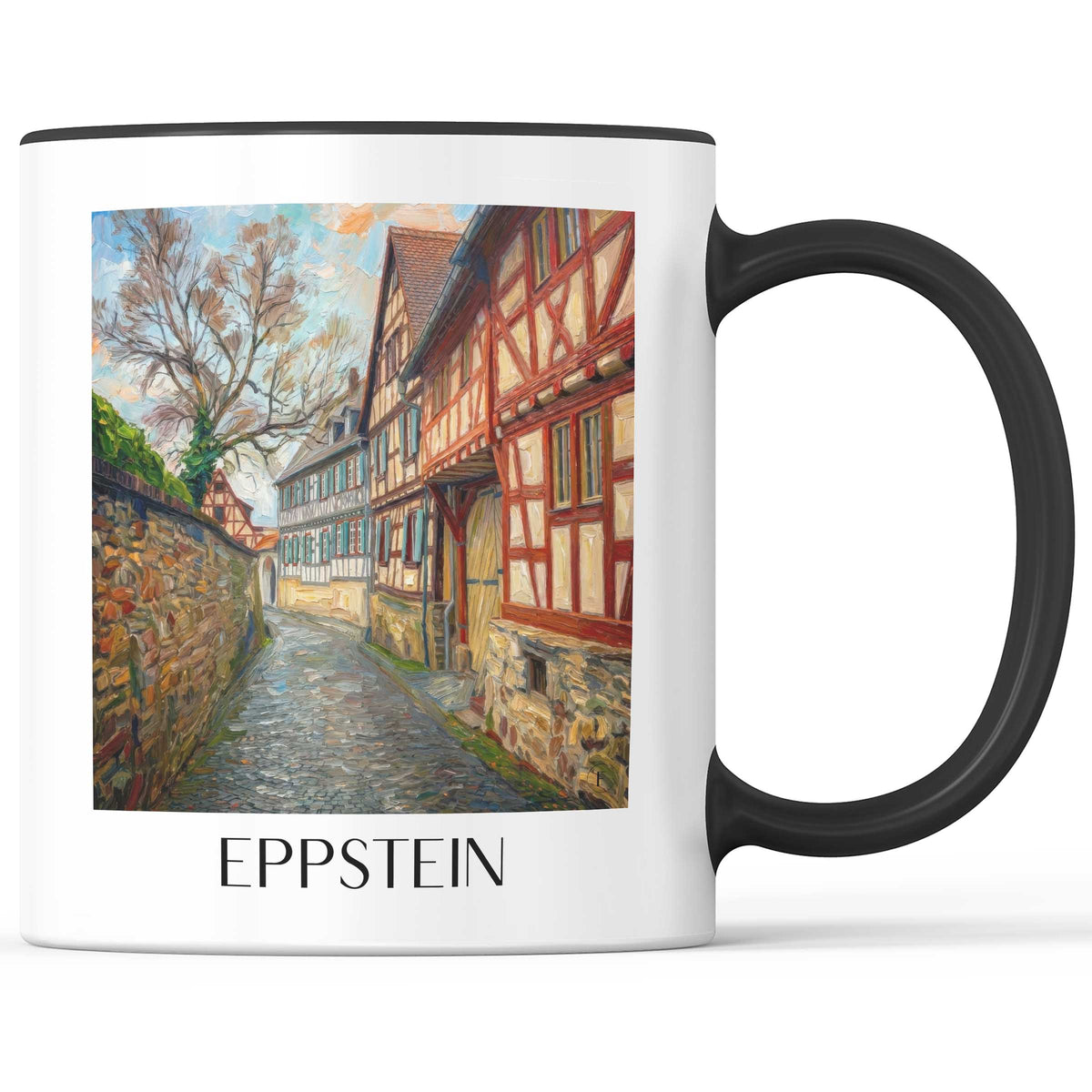 Eppstein Kaffeebecher - Taunus - Deutschland Becher - Kaffeetasse im Ölgemälde Stil - favplace